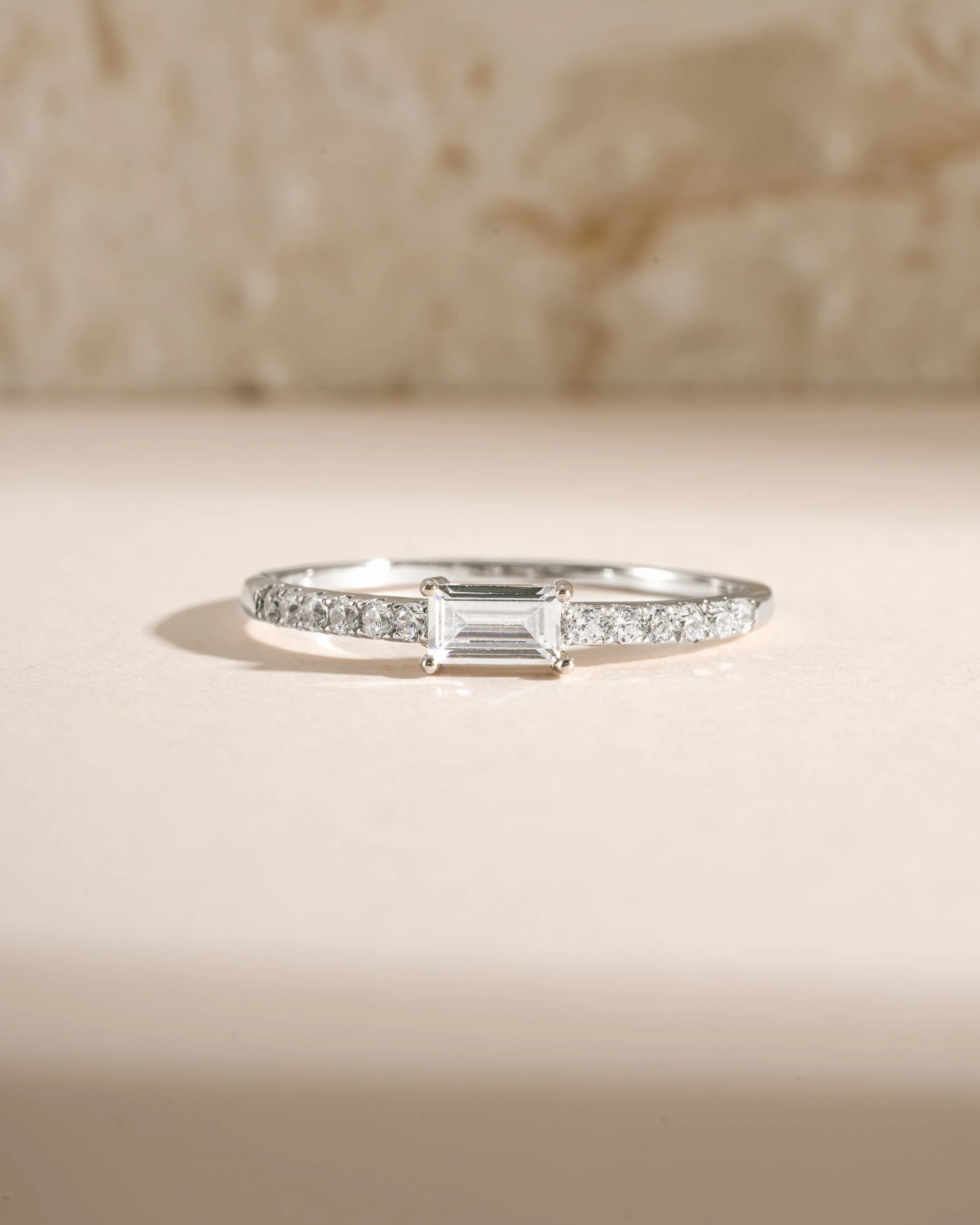 Baguette & CZ Stacking Ring - Image 5