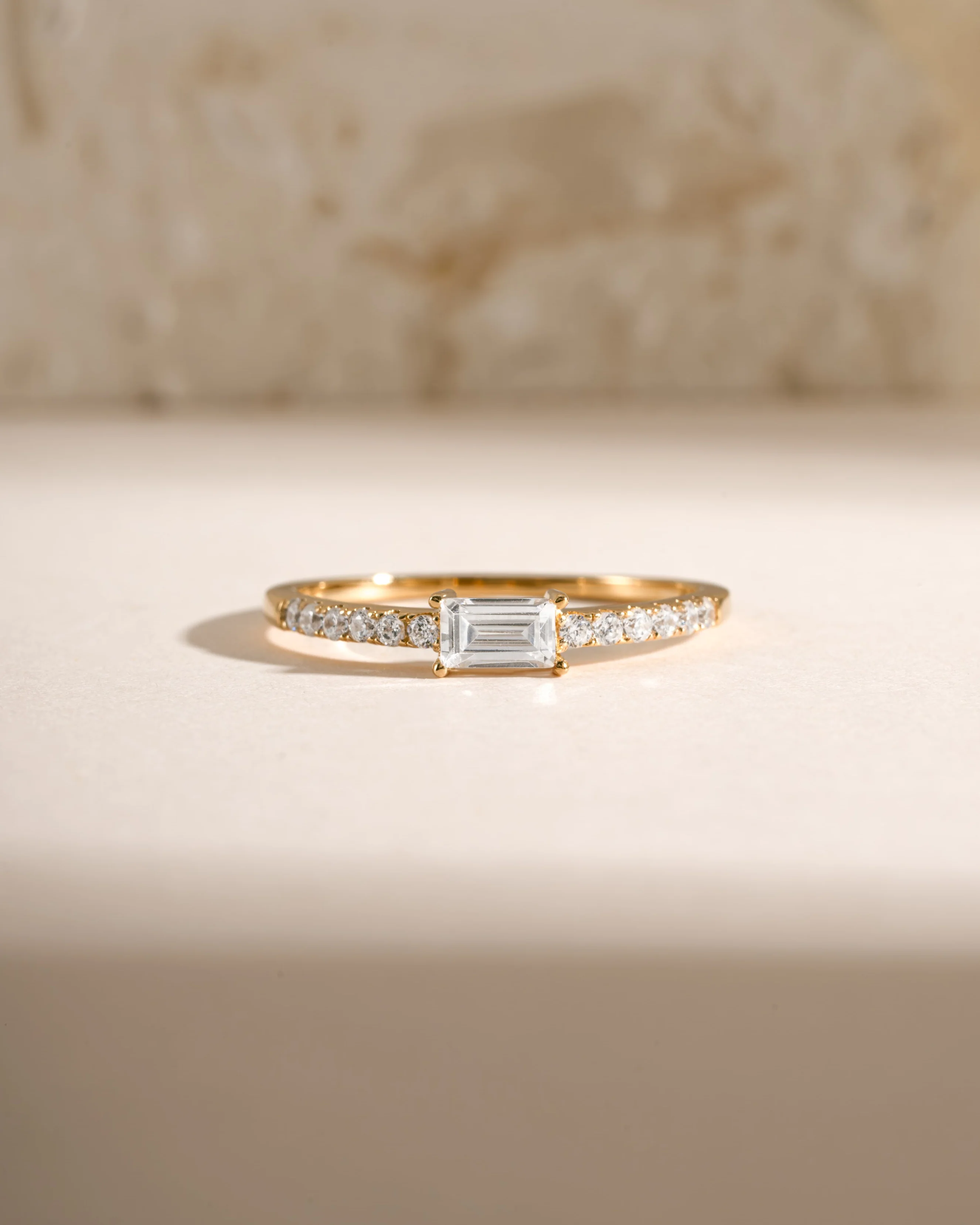 Baguette & CZ Stacking Ring - Image 6