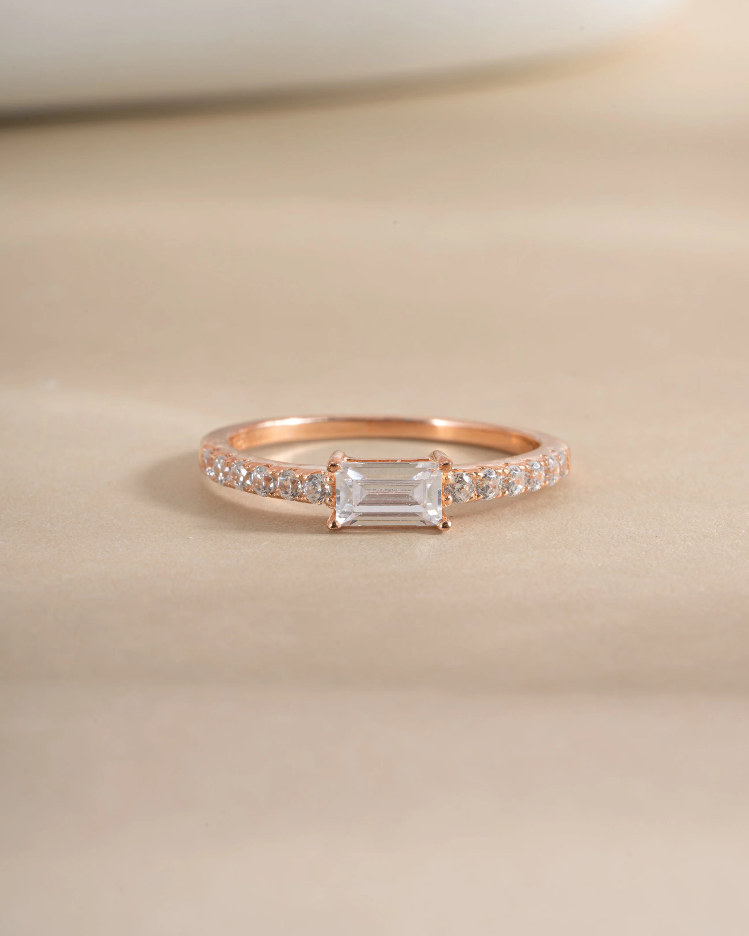 Baguette & CZ Stacking Ring - Image 7
