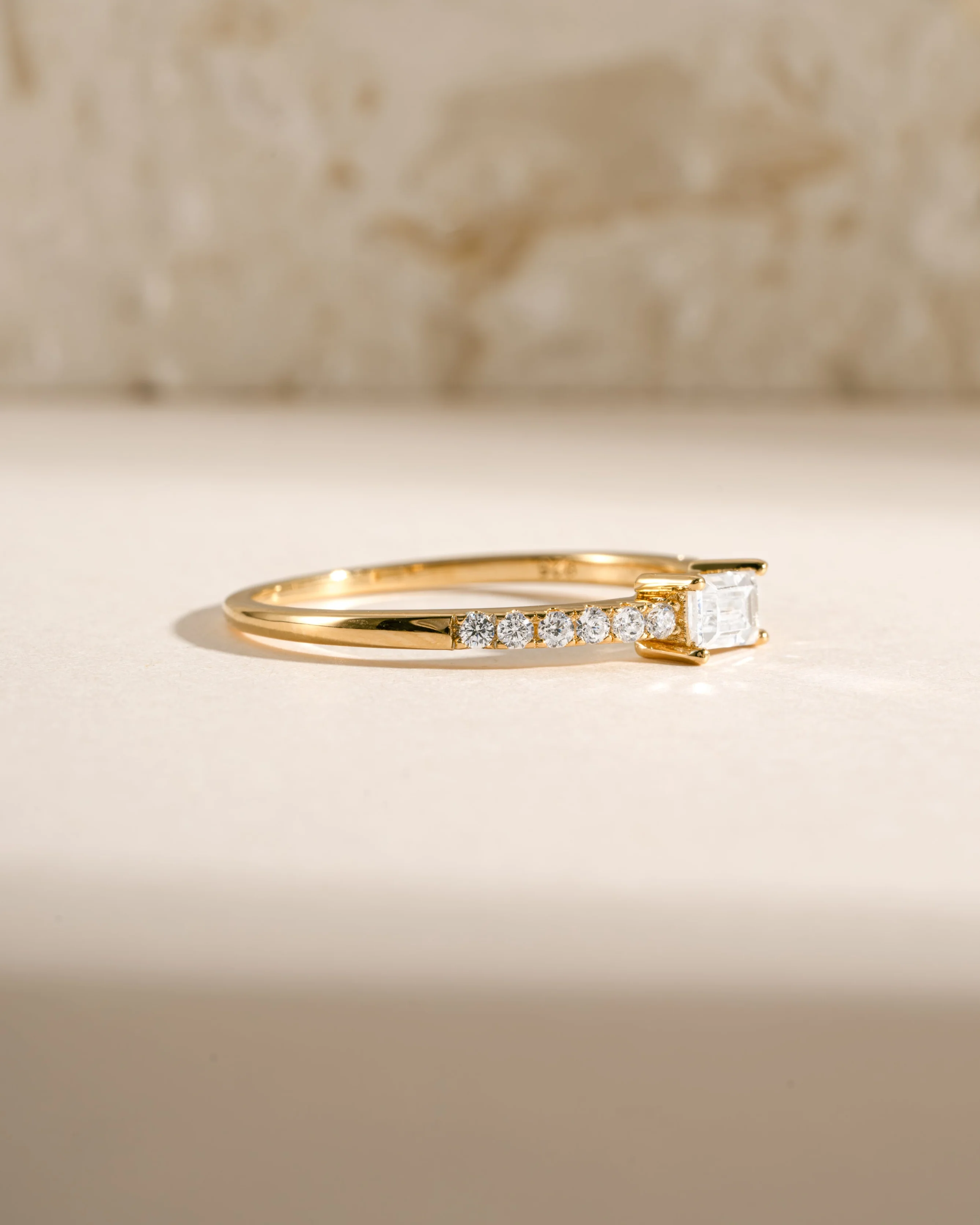 Baguette & CZ Stacking Ring - Image 8