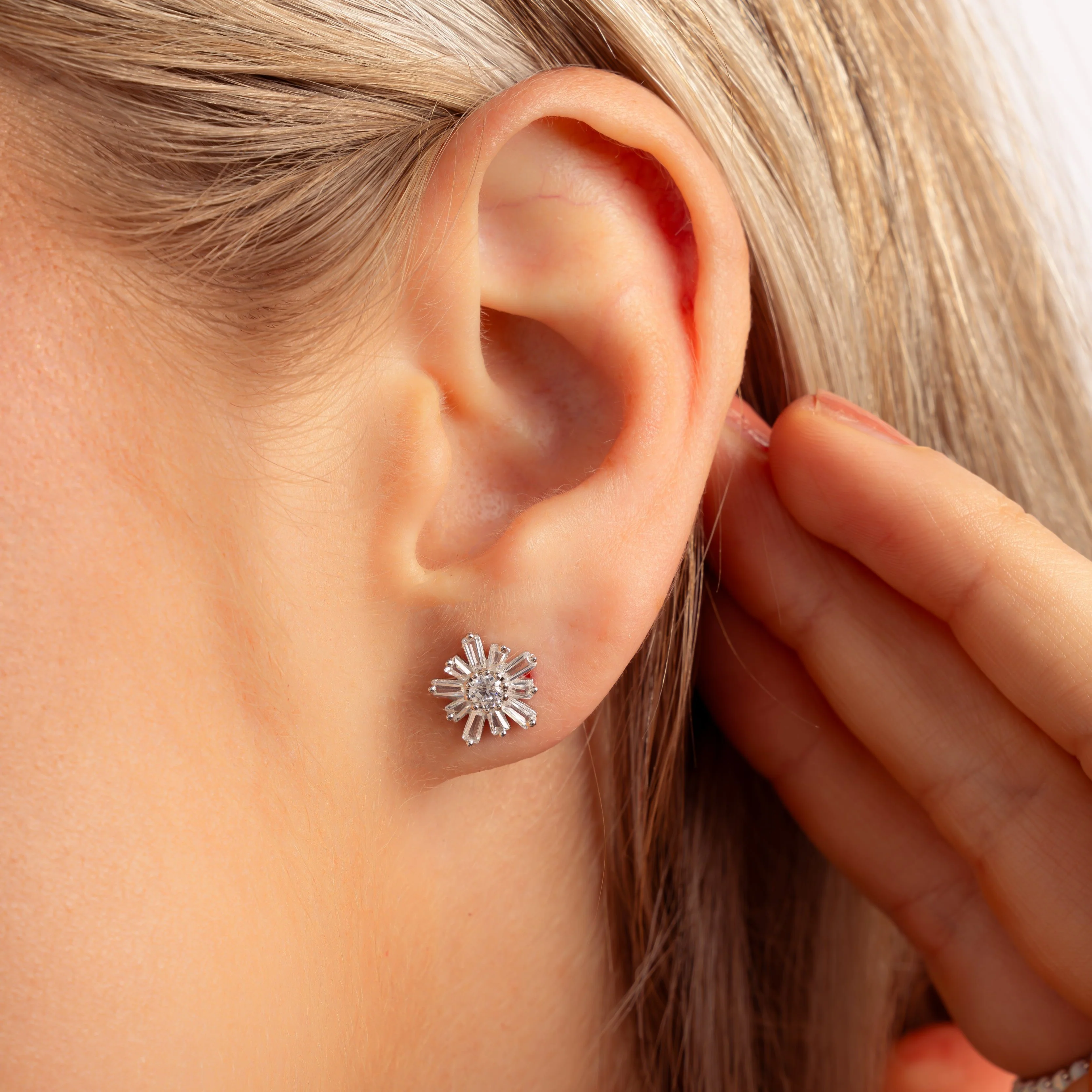 Baguette Flower Studs - Image 4