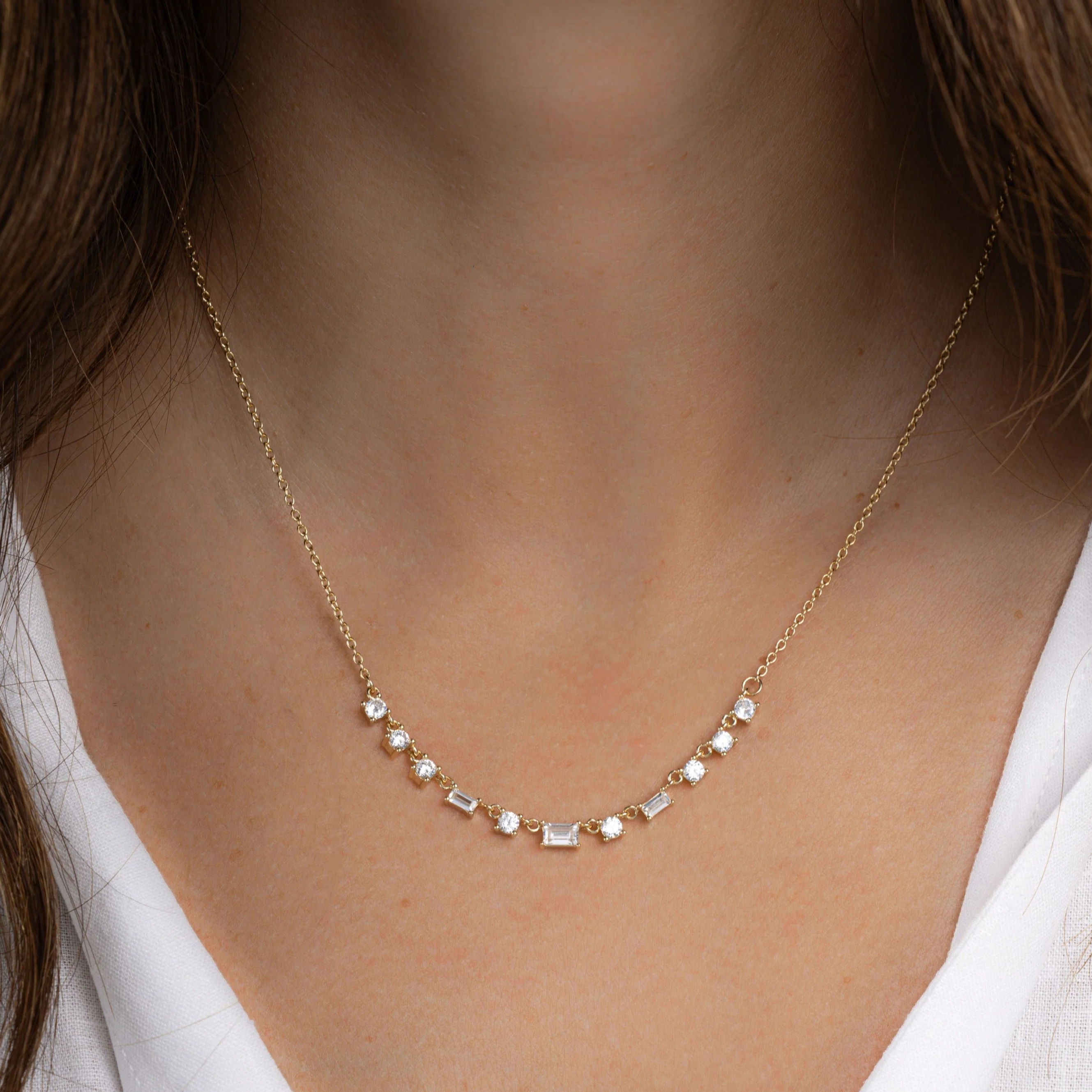 Baguette Line Necklace - Image 2