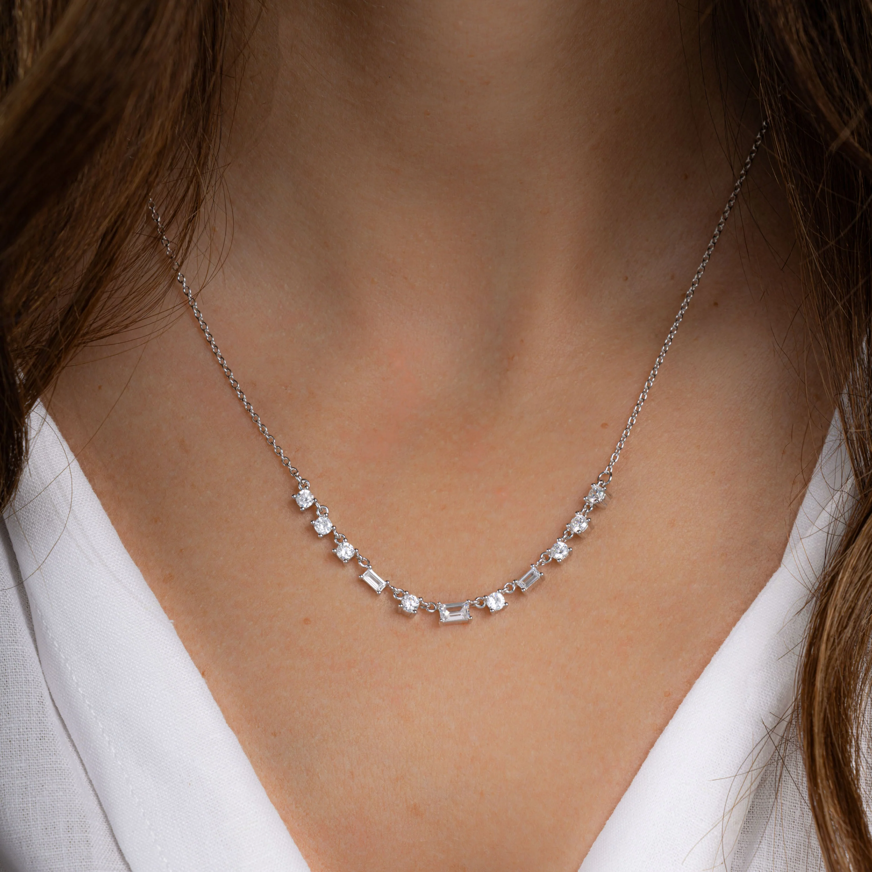 Baguette Line Necklace - Image 4