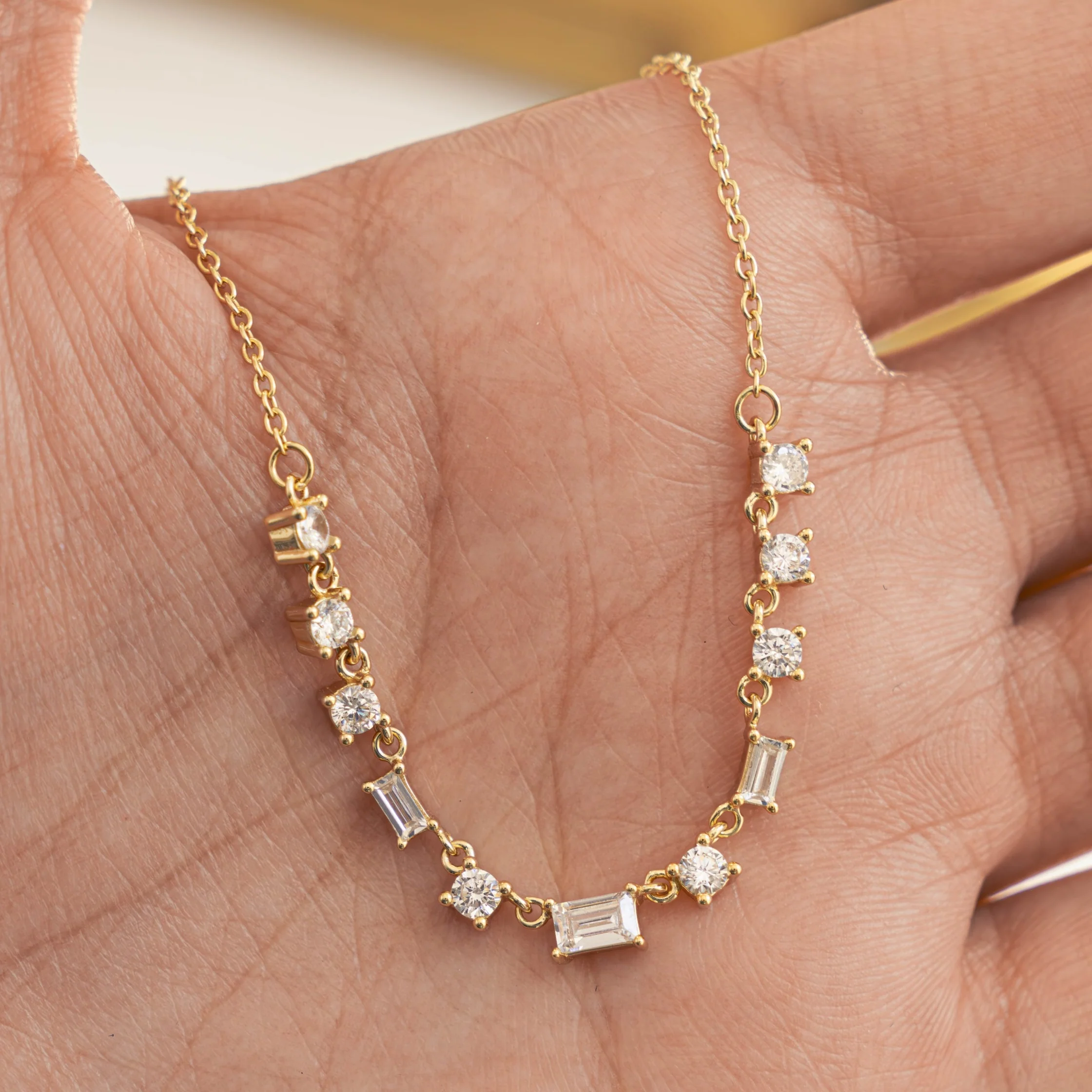 Baguette Line Necklace - Image 6