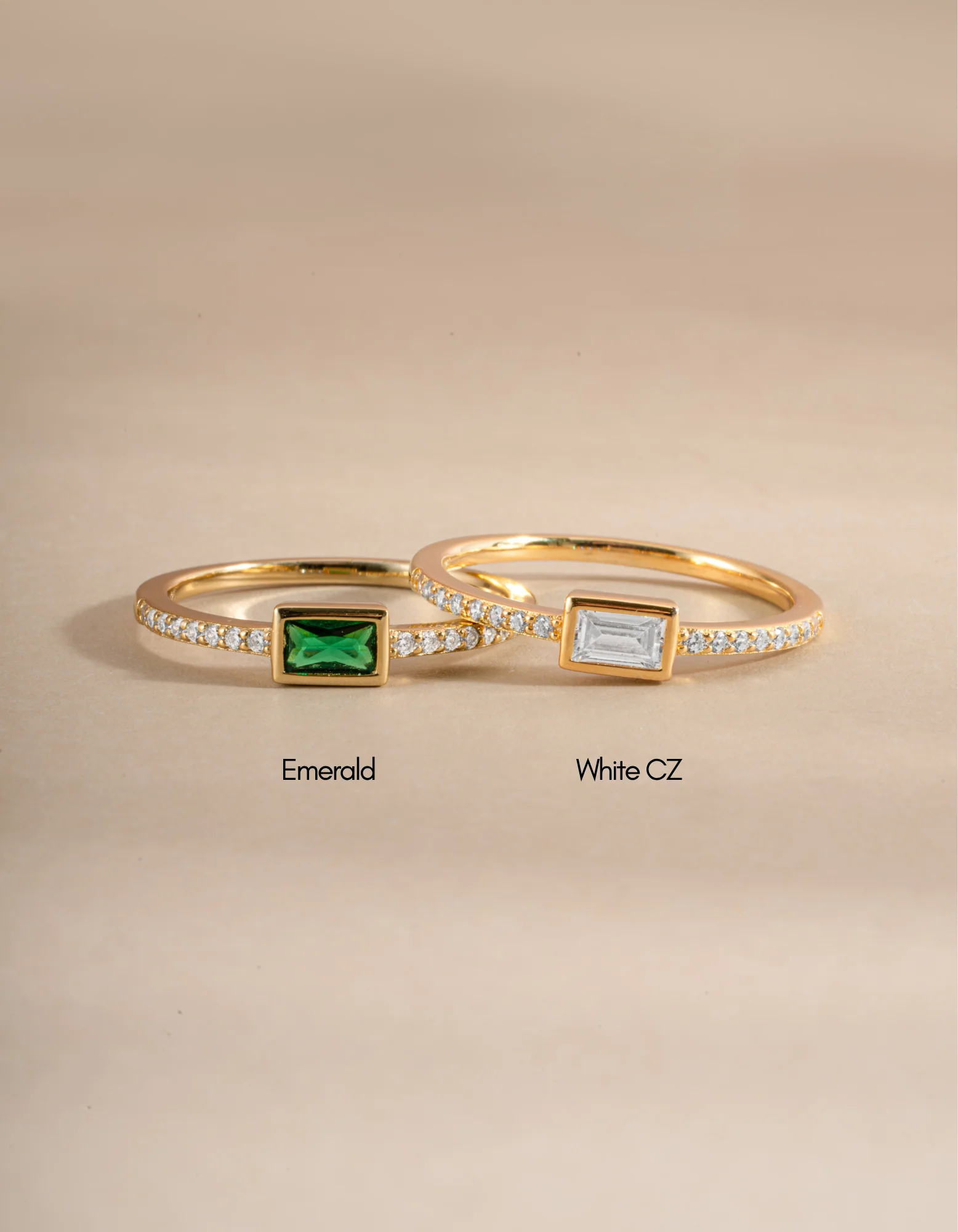 Baguette Ring w Pavé Band - Image 5