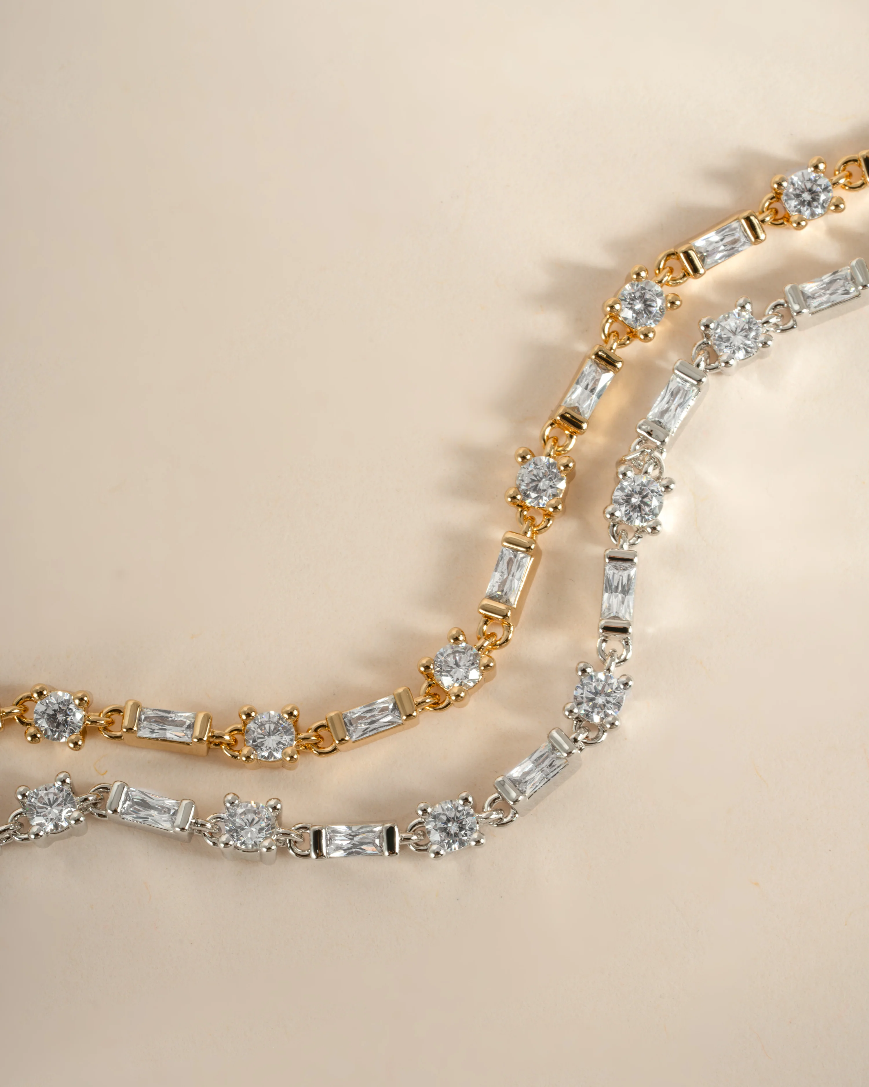 Baguette & Solitaire Diamond Bracelet - Image 3