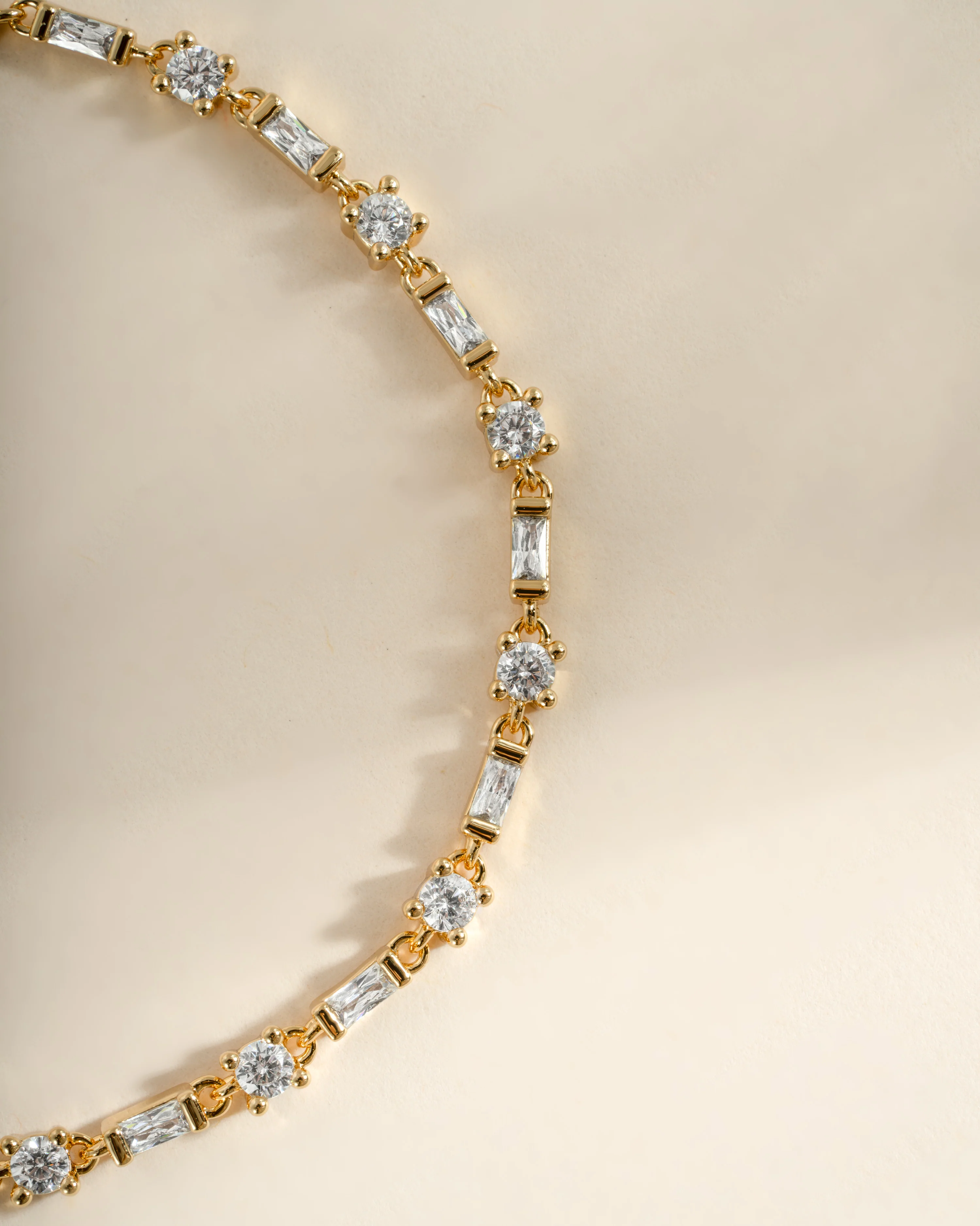 Baguette & Solitaire Diamond Bracelet - Image 5