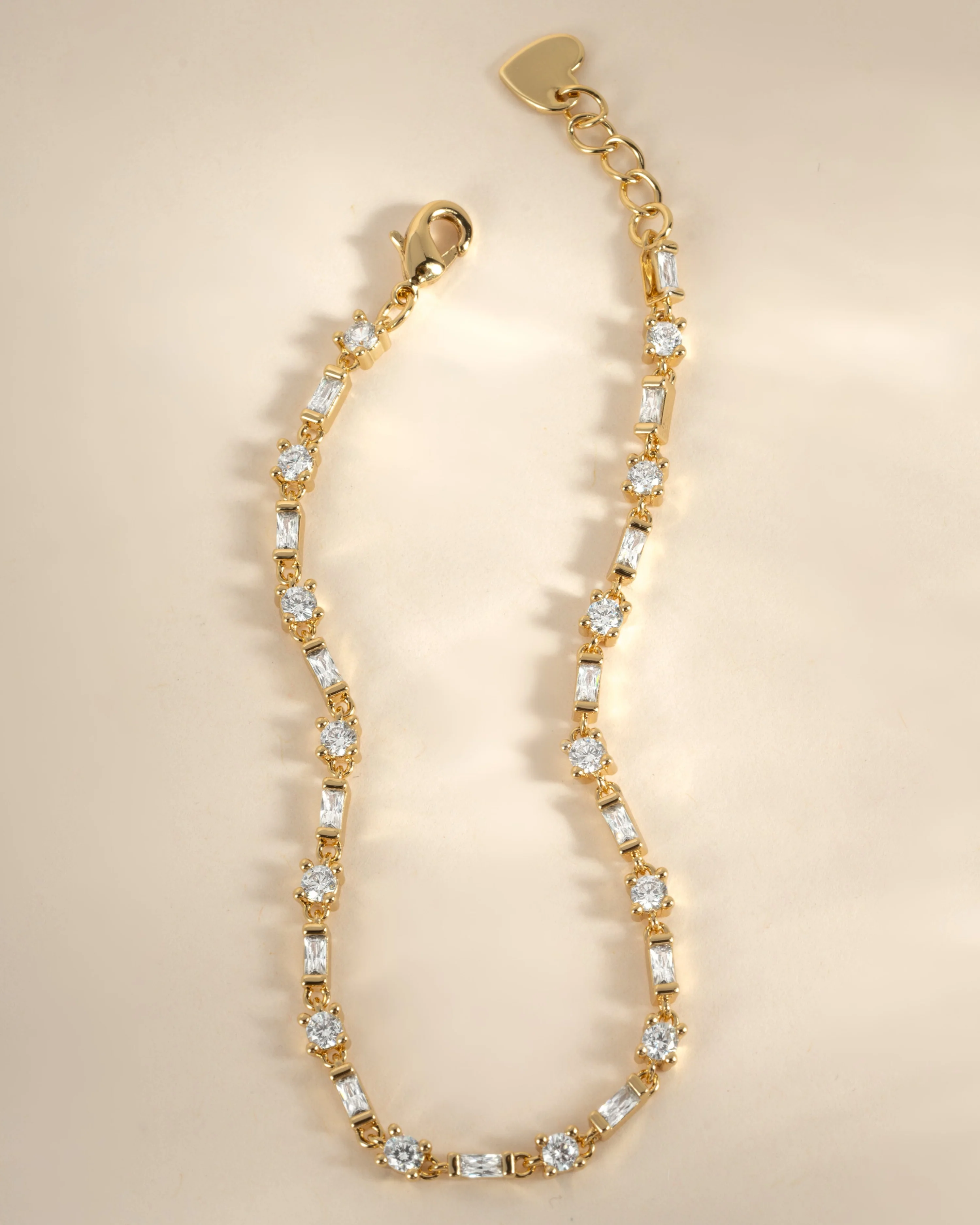 Baguette & Solitaire Diamond Bracelet - Image 8