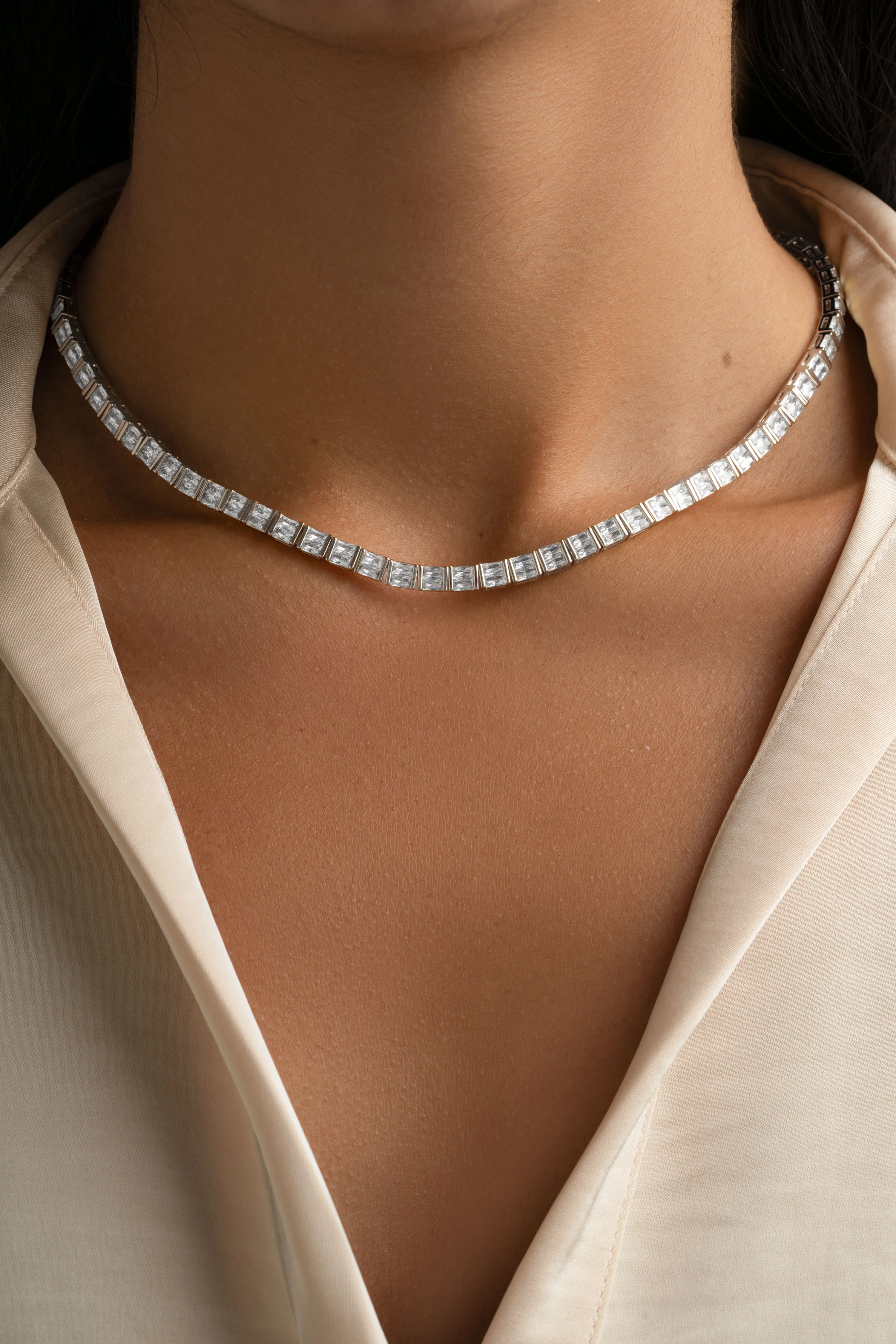 Baguette Tennis Necklace - Image 4