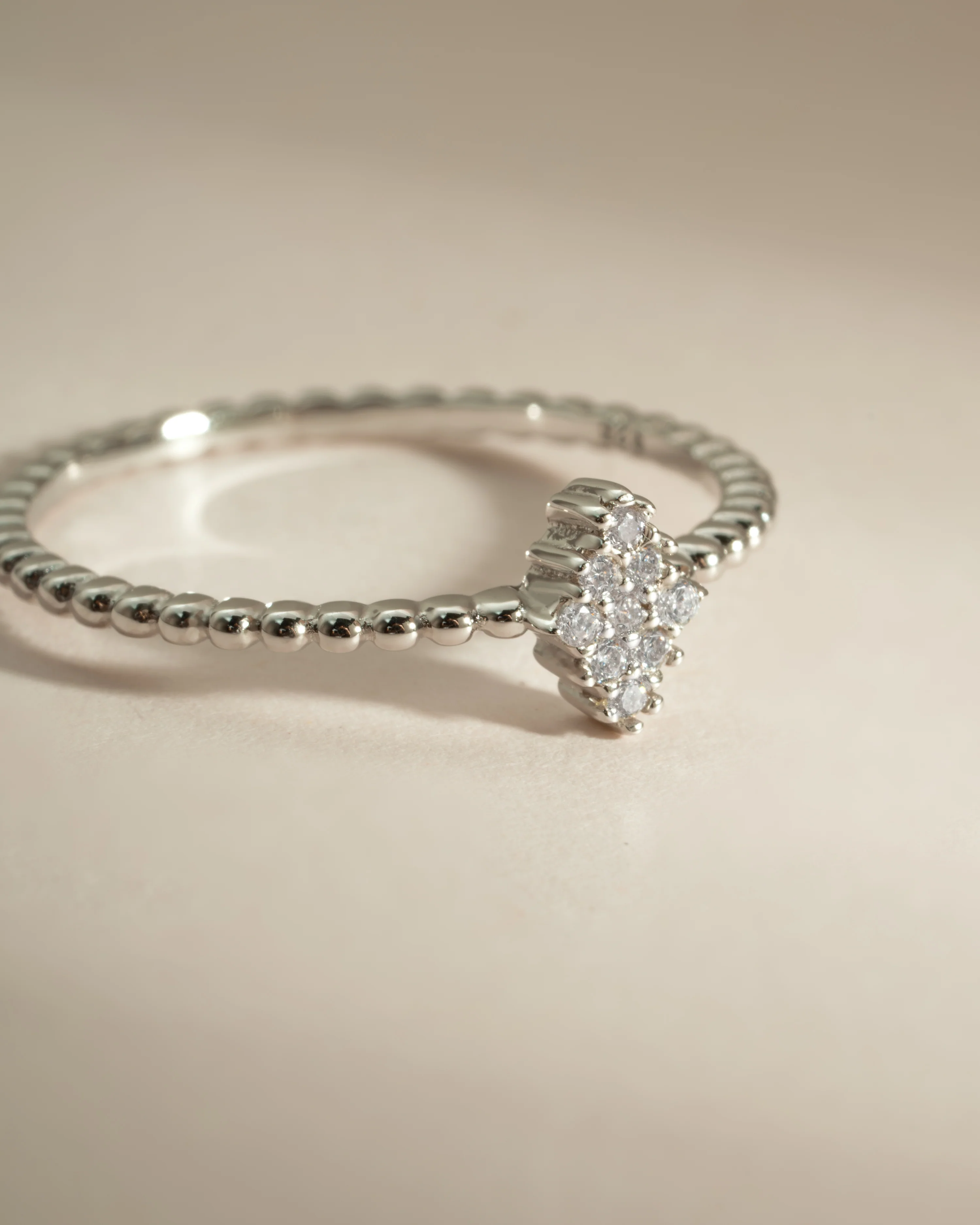Beaded CZ Kite Ring - Image 3