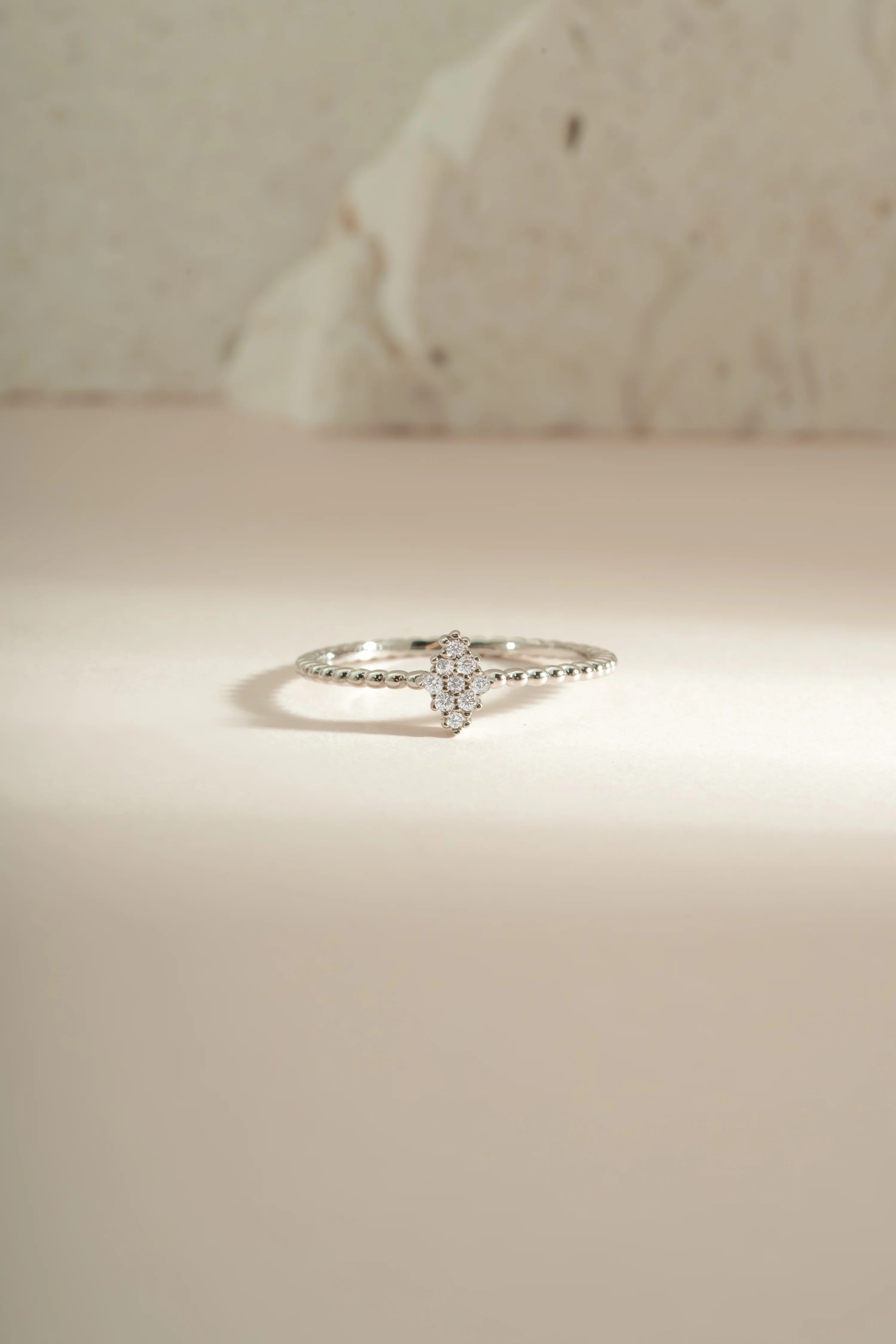 Beaded CZ Kite Ring - Image 5
