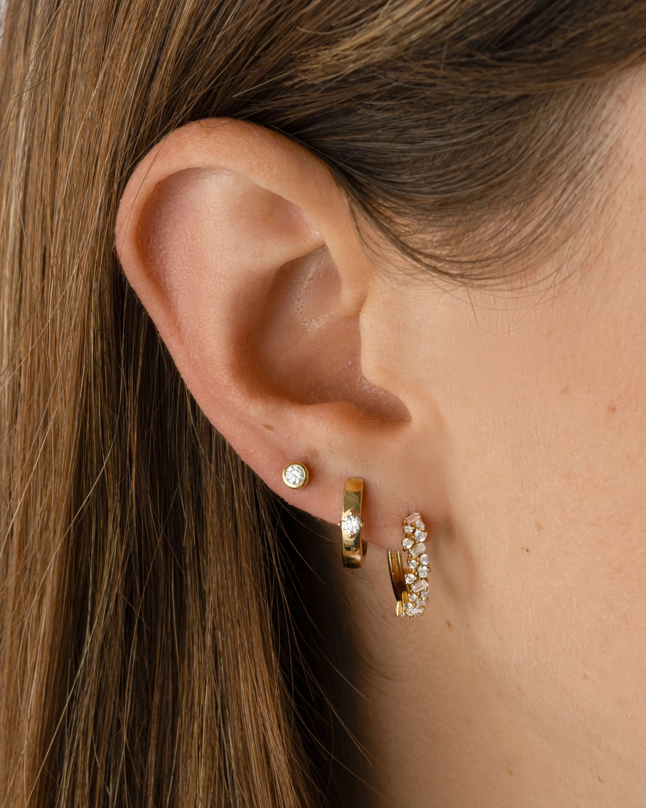 Bella Huggie Hoop Earrings - Image 2