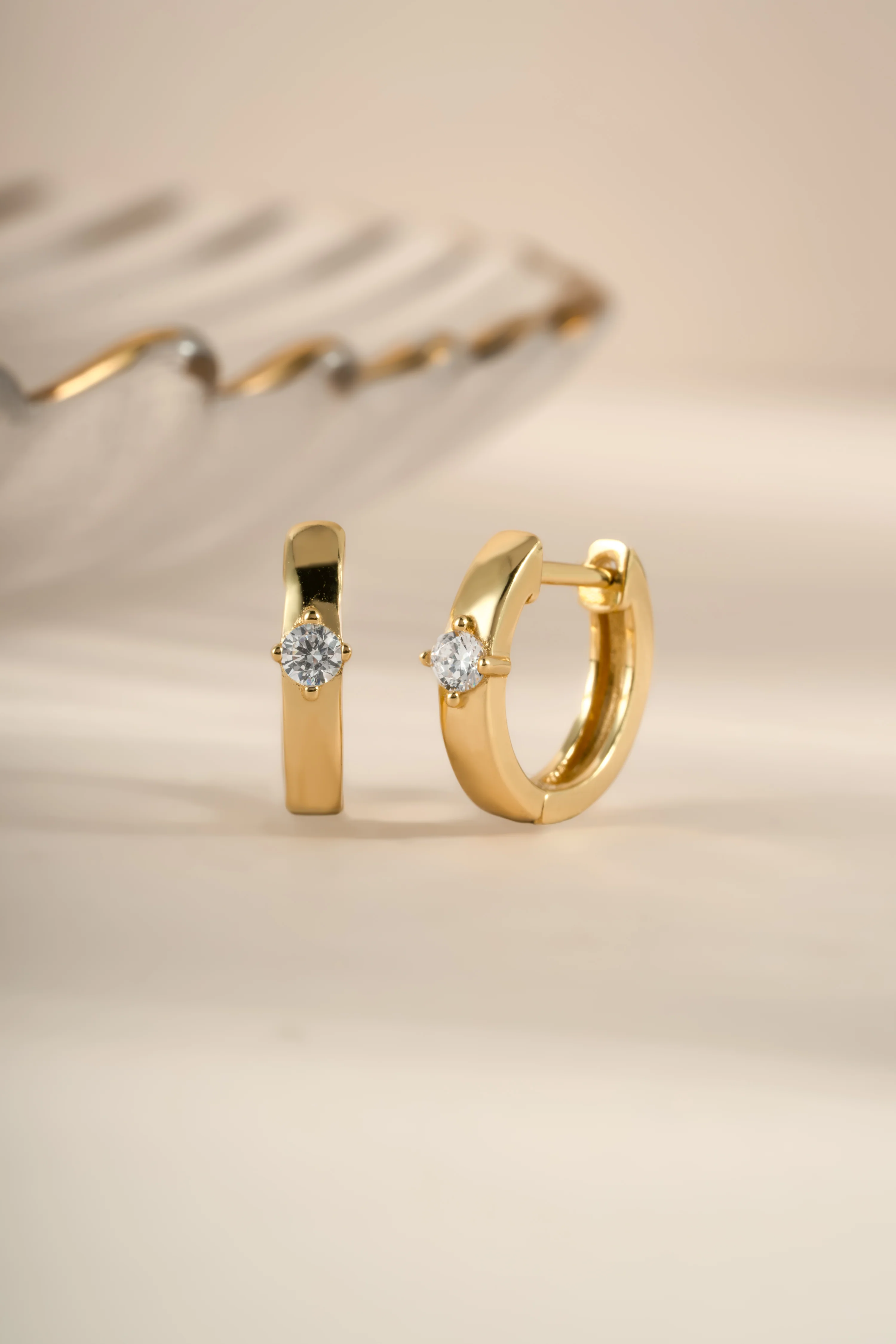 Bella Huggie Hoop Earrings - Image 7