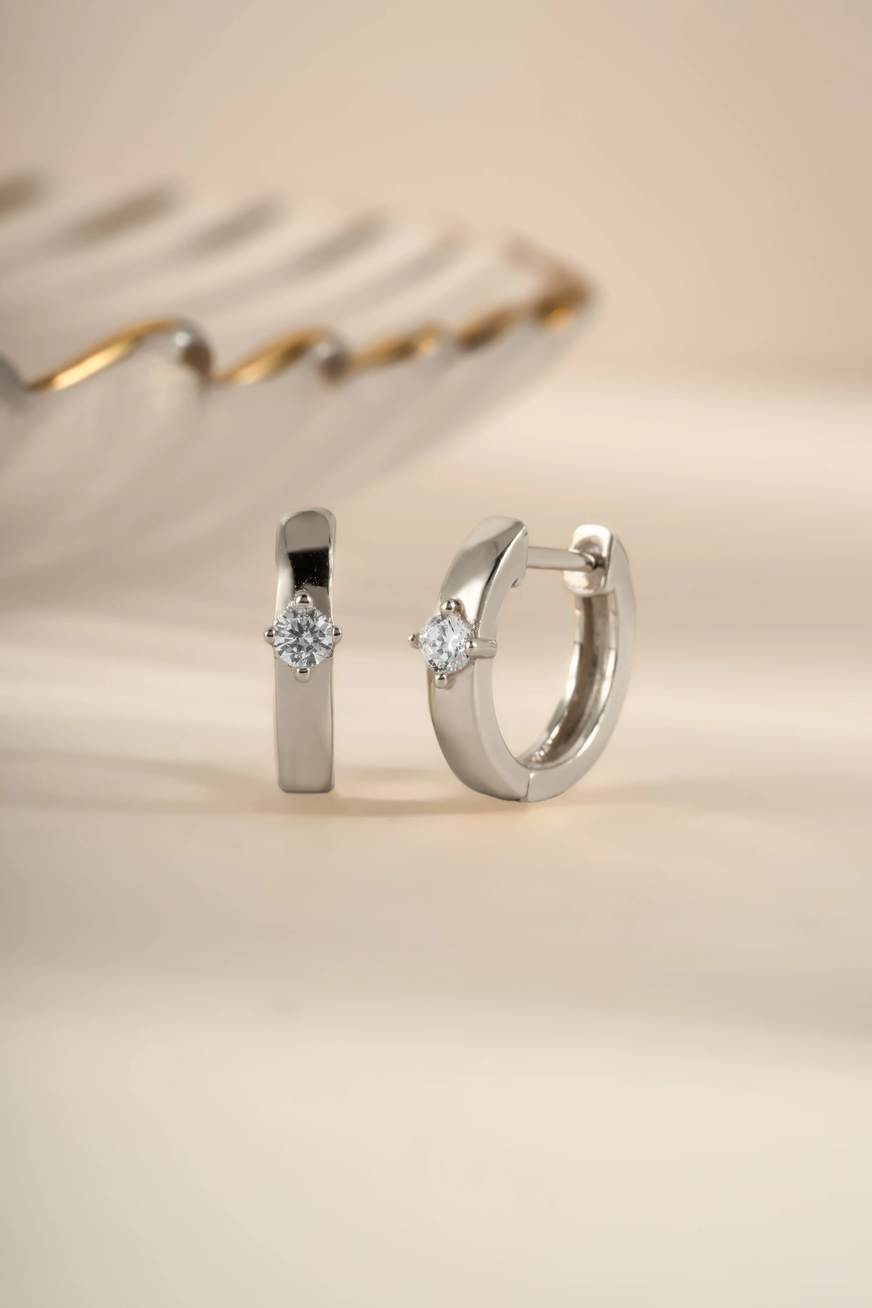 Bella Huggie Hoop Earrings - Image 9