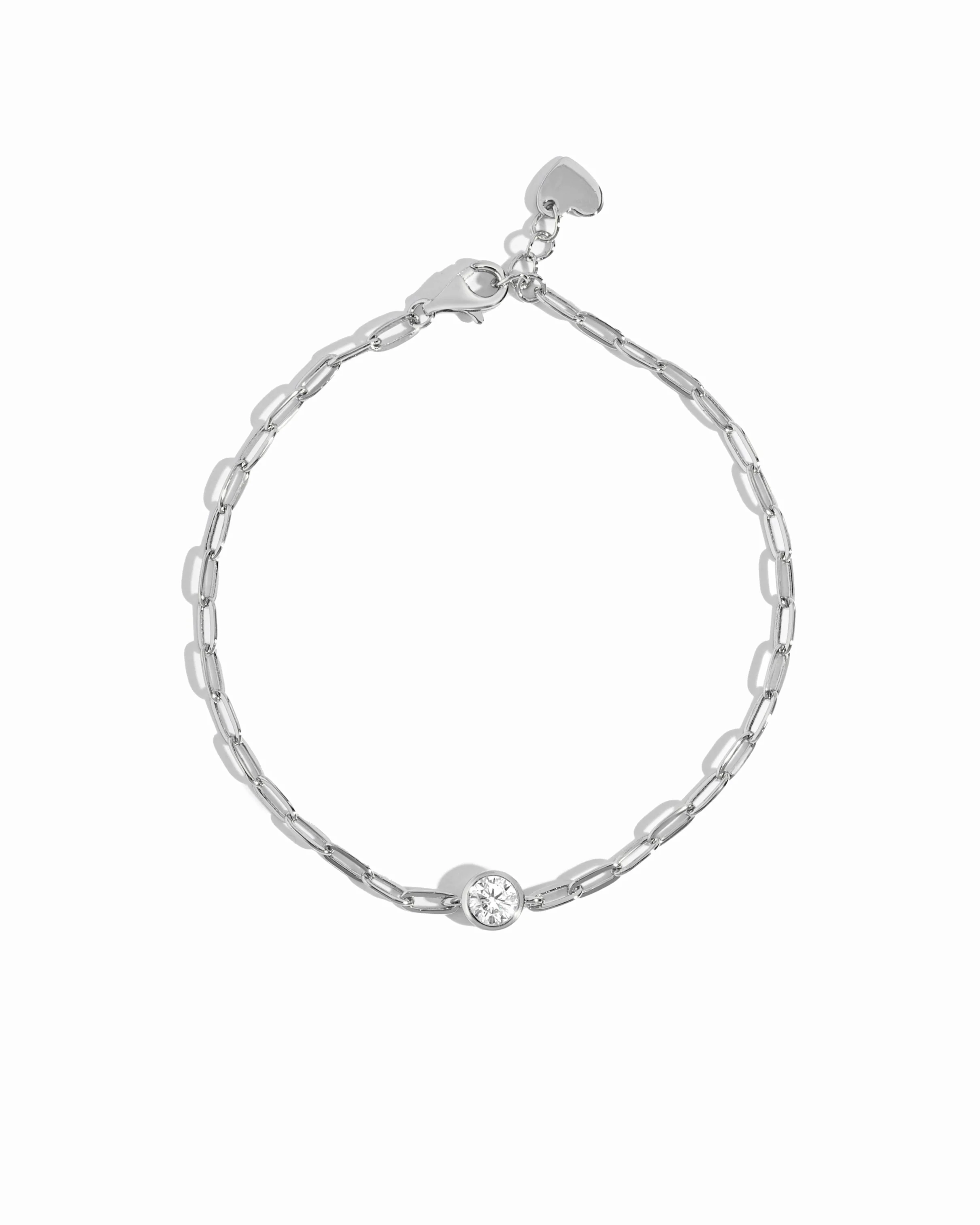 Bezel Charm Paperclip Bracelet - Image 3