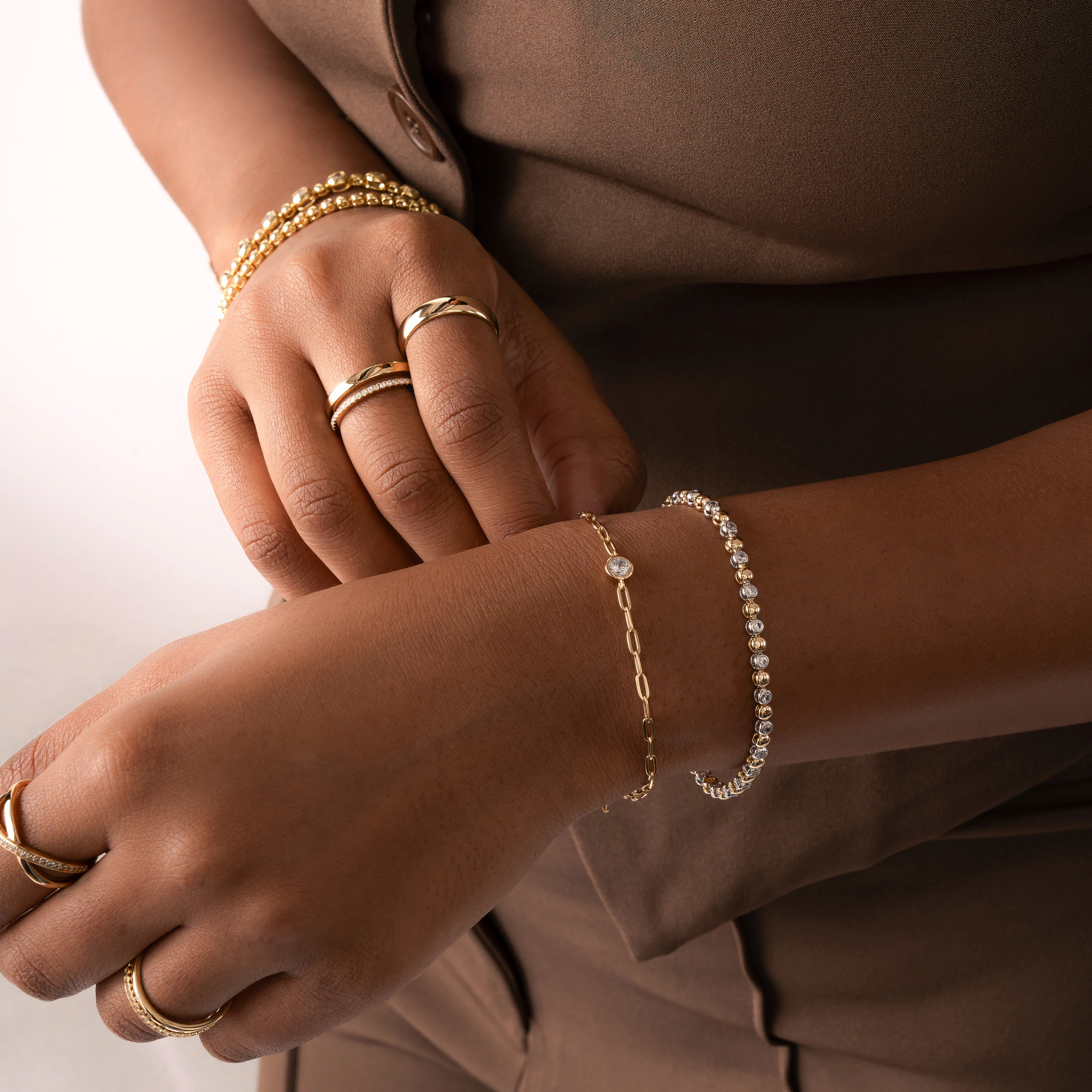 Bezel Charm Paperclip Bracelet - Image 6