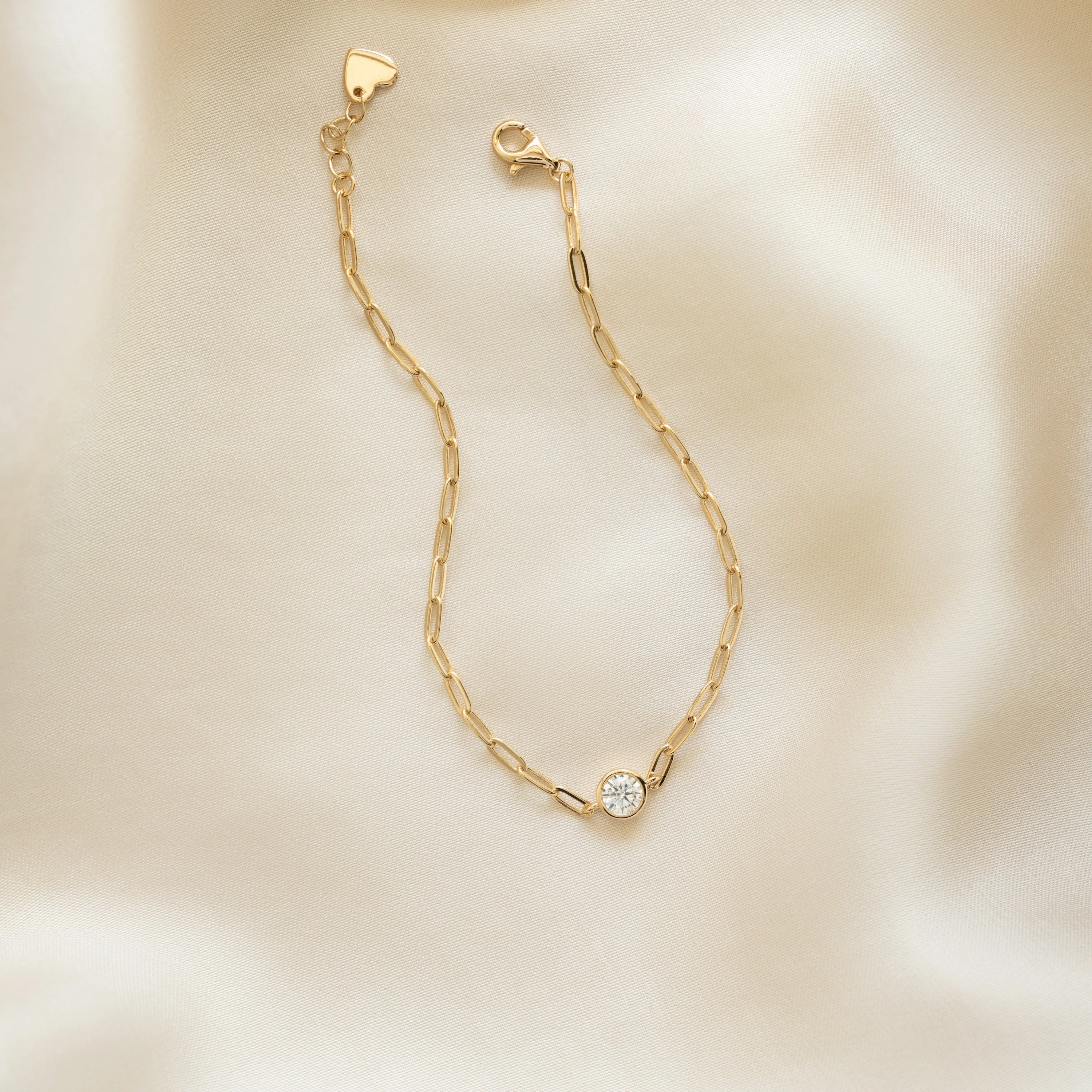 Bezel Charm Paperclip Bracelet - Image 8