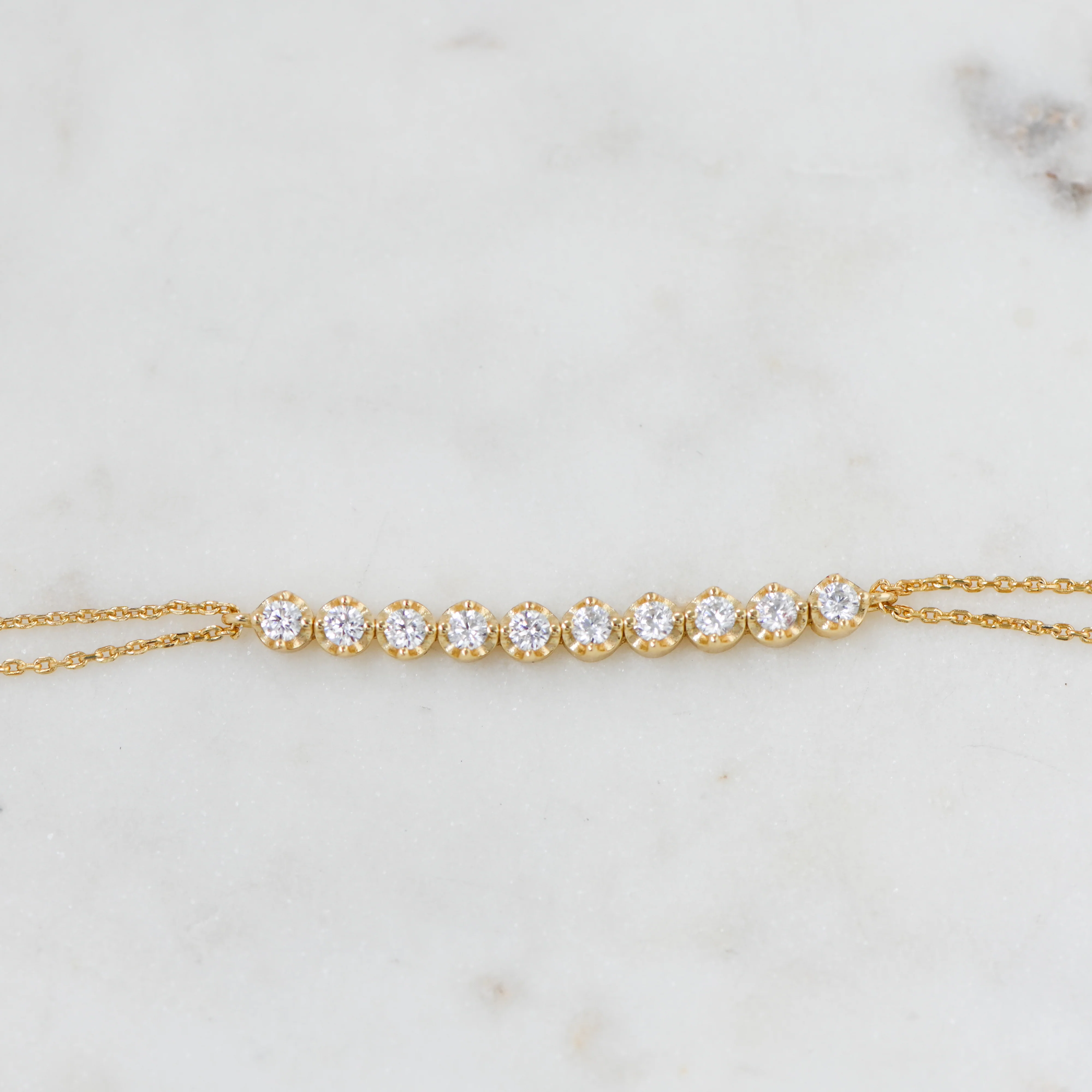 Bezel Double Chain Bracelet - Image 6