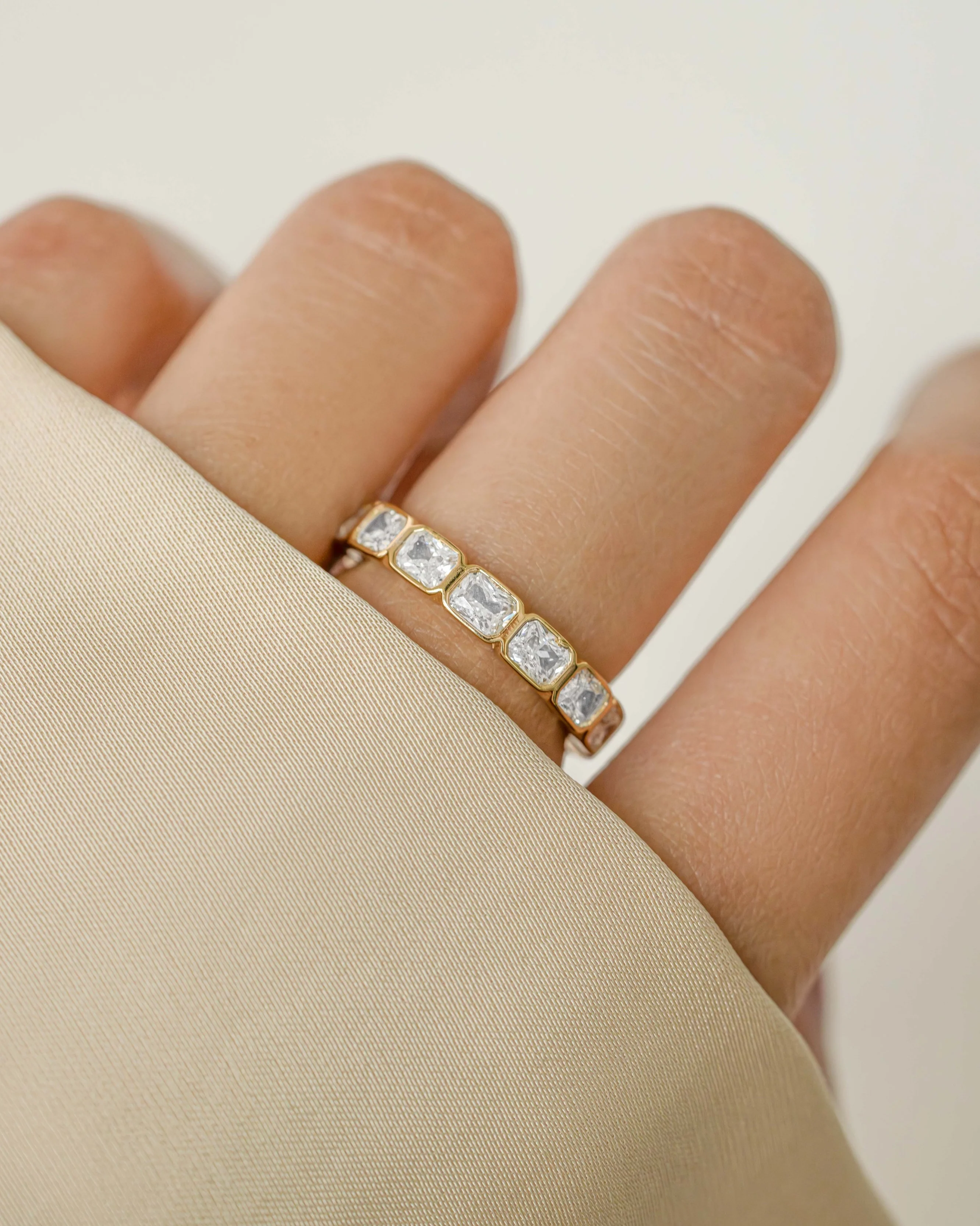 Bezel Emerald Cut Eternity Band - Image 2
