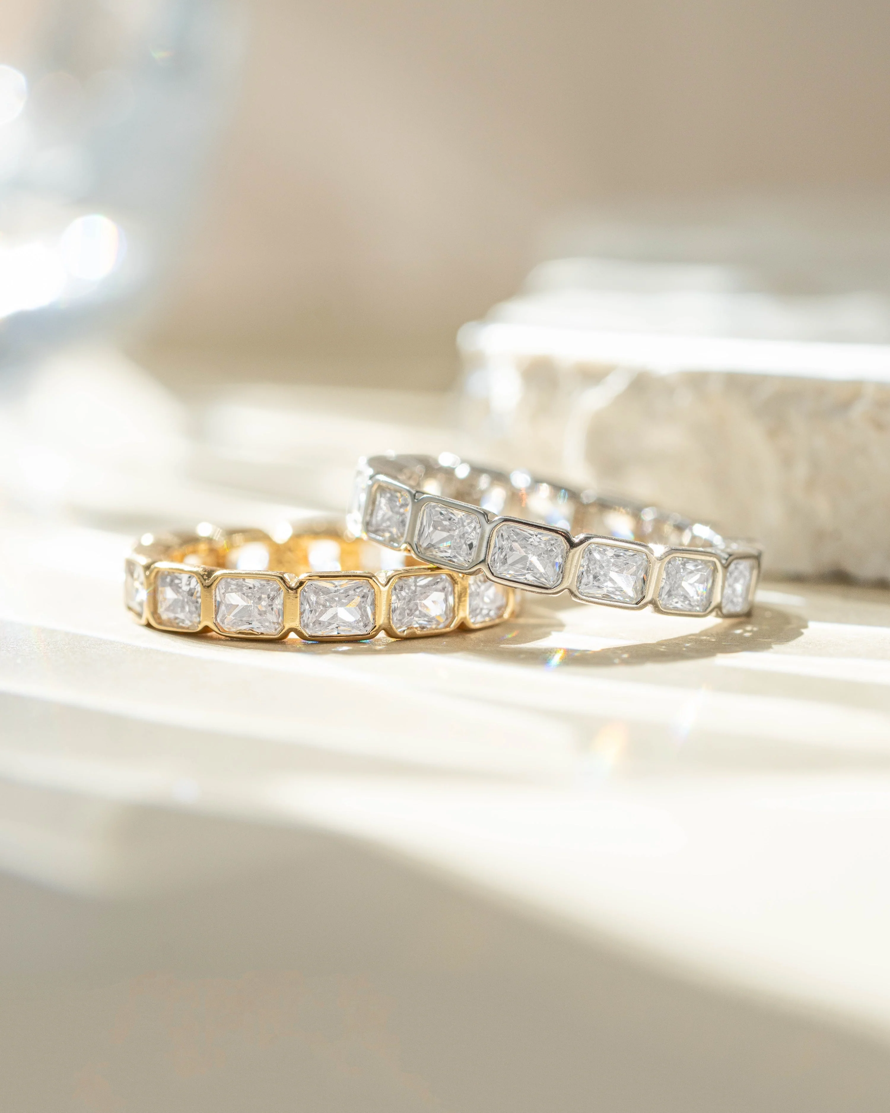 Bezel Emerald Cut Eternity Band - Image 3