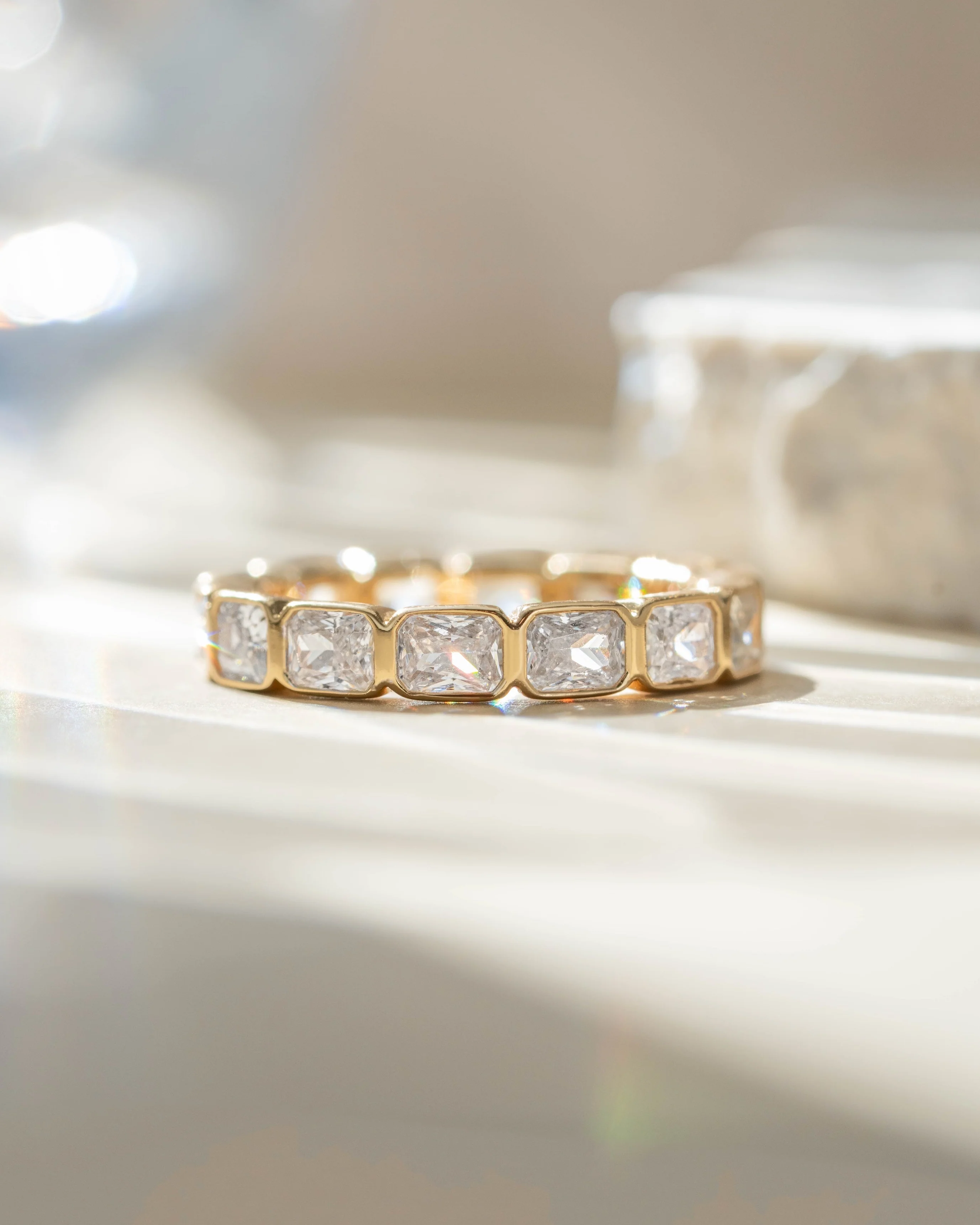 Bezel Emerald Cut Eternity Band - Image 5