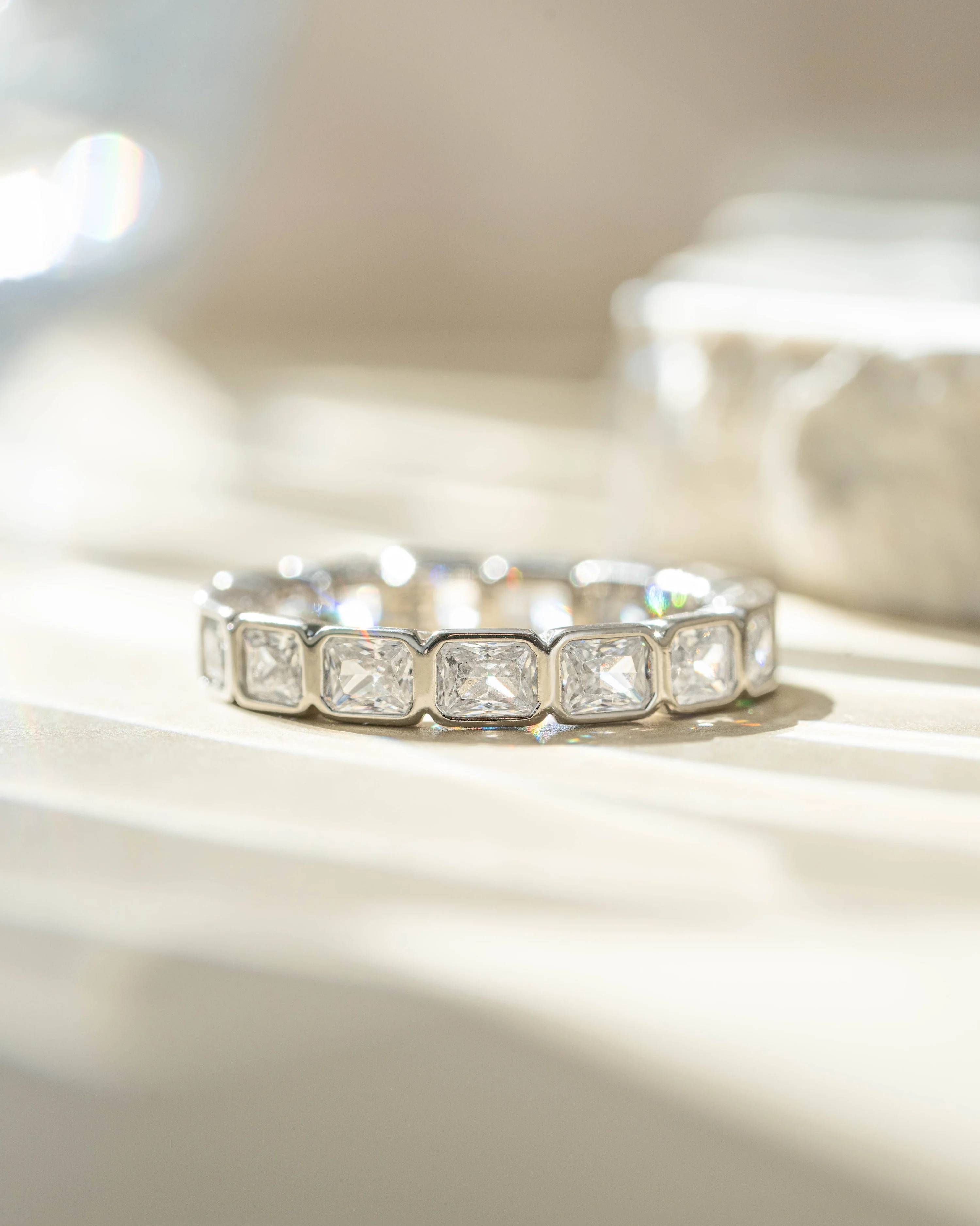 Bezel Emerald Cut Eternity Band - Image 6