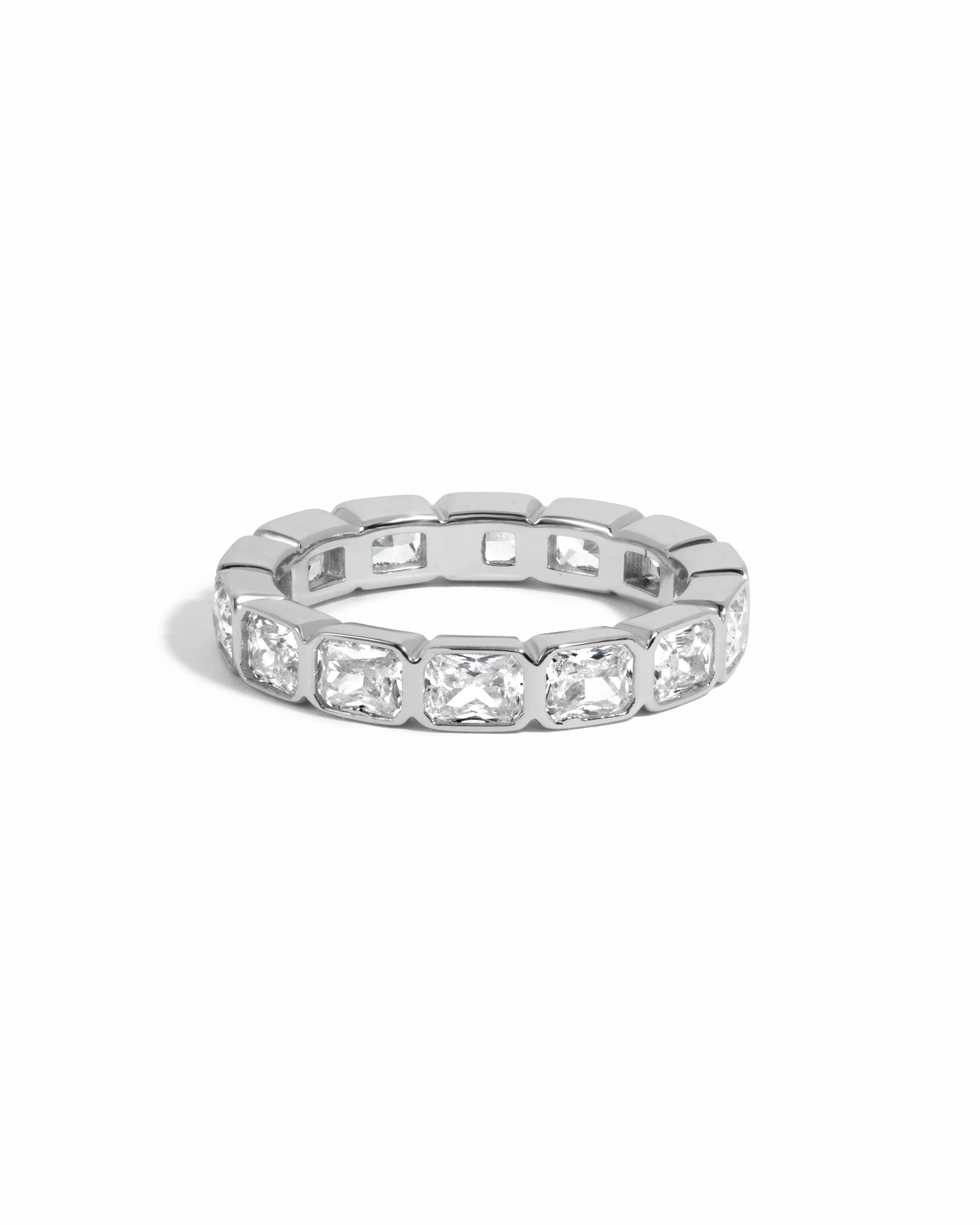 Bezel Emerald Cut Eternity Band - Image 8