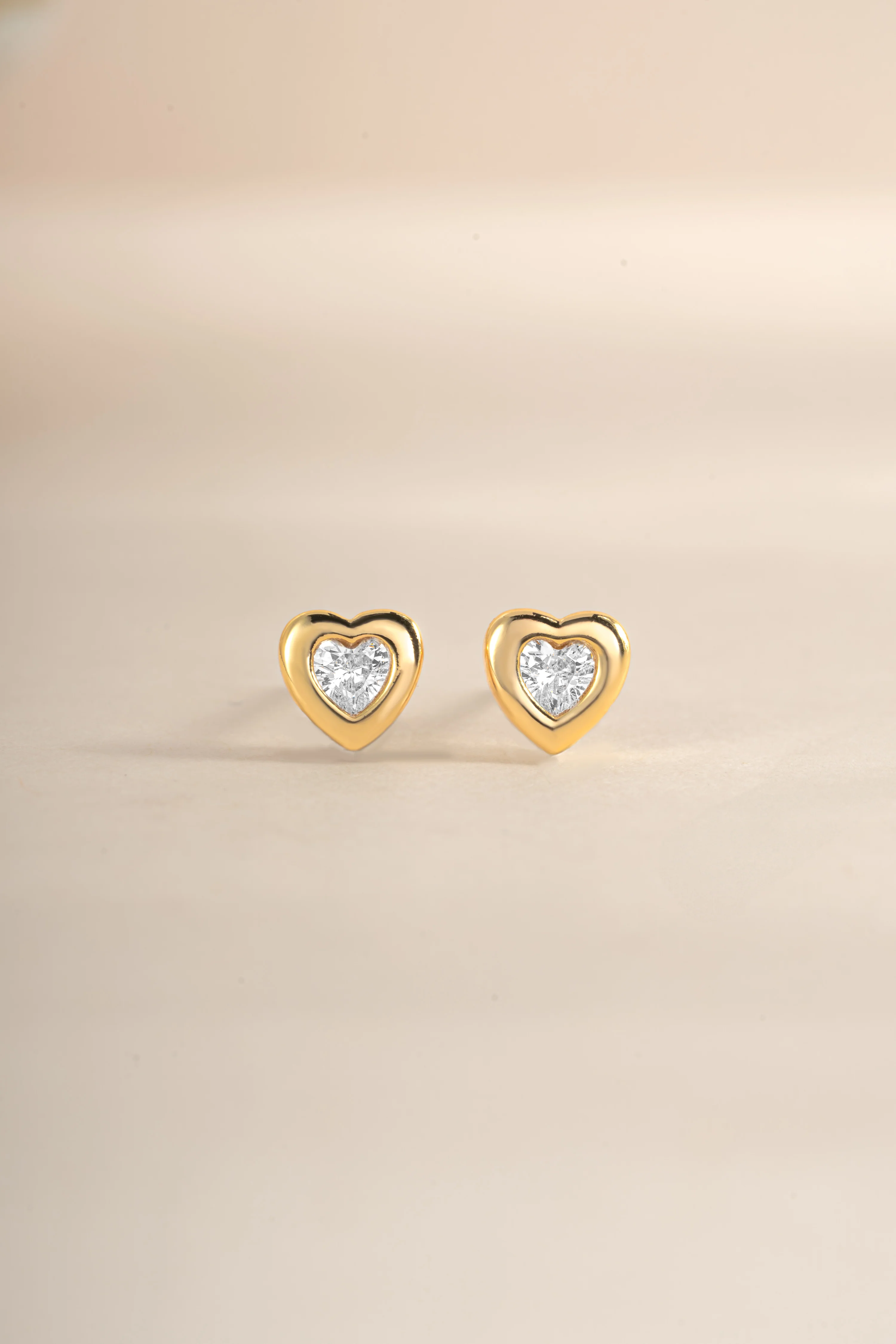 Bezel Heart Studs - Image 3