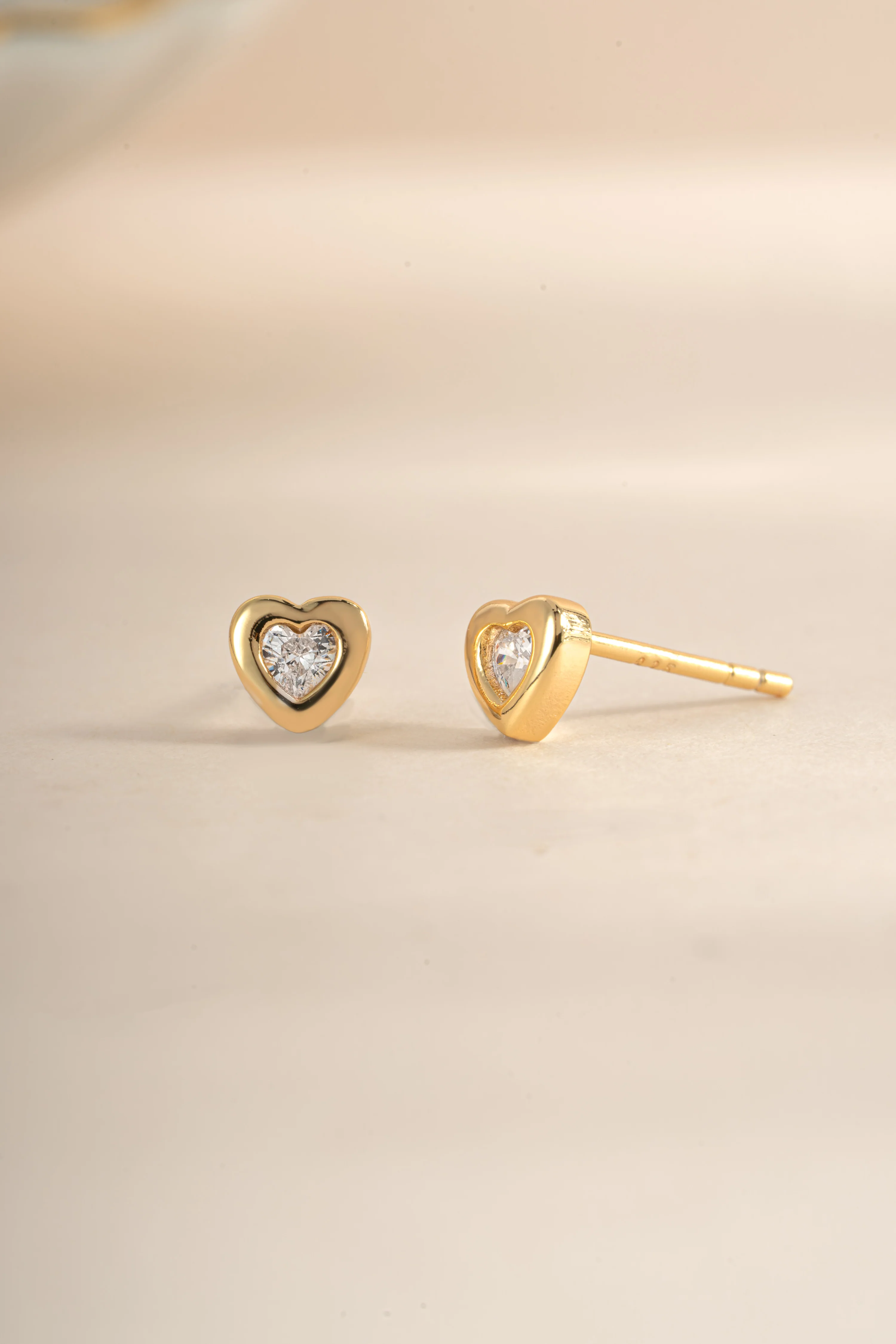 Bezel Heart Studs - Image 5