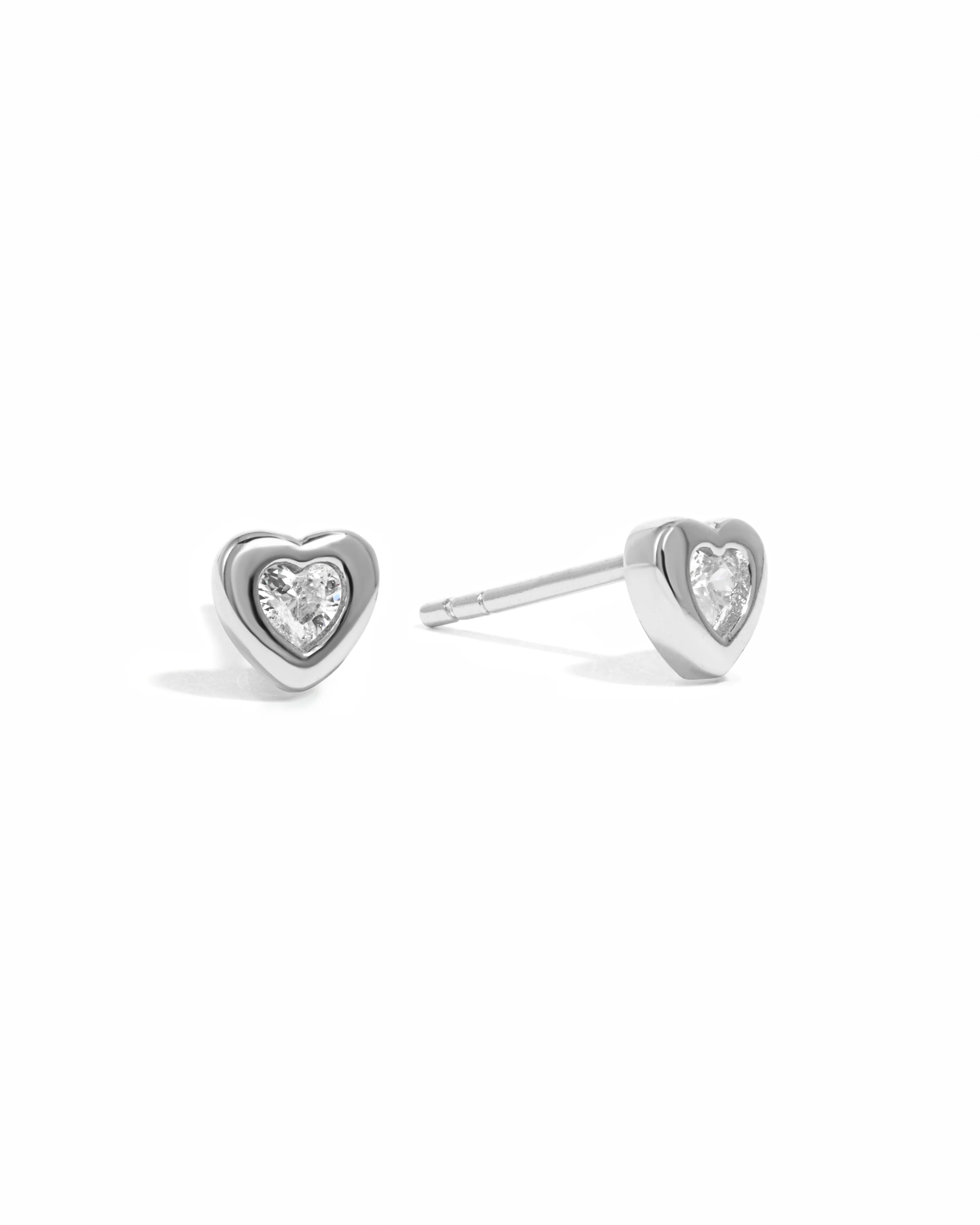 Bezel Heart Studs - Image 6