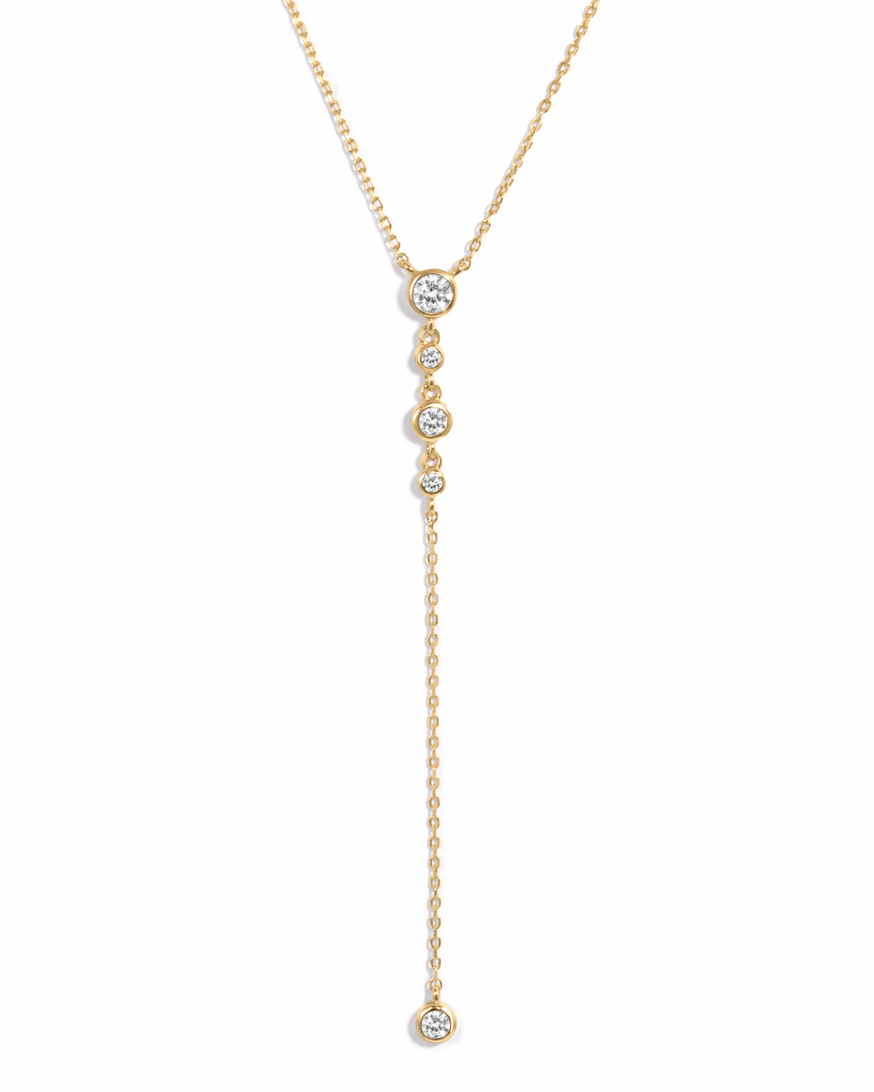 Bezel Lariat Necklace