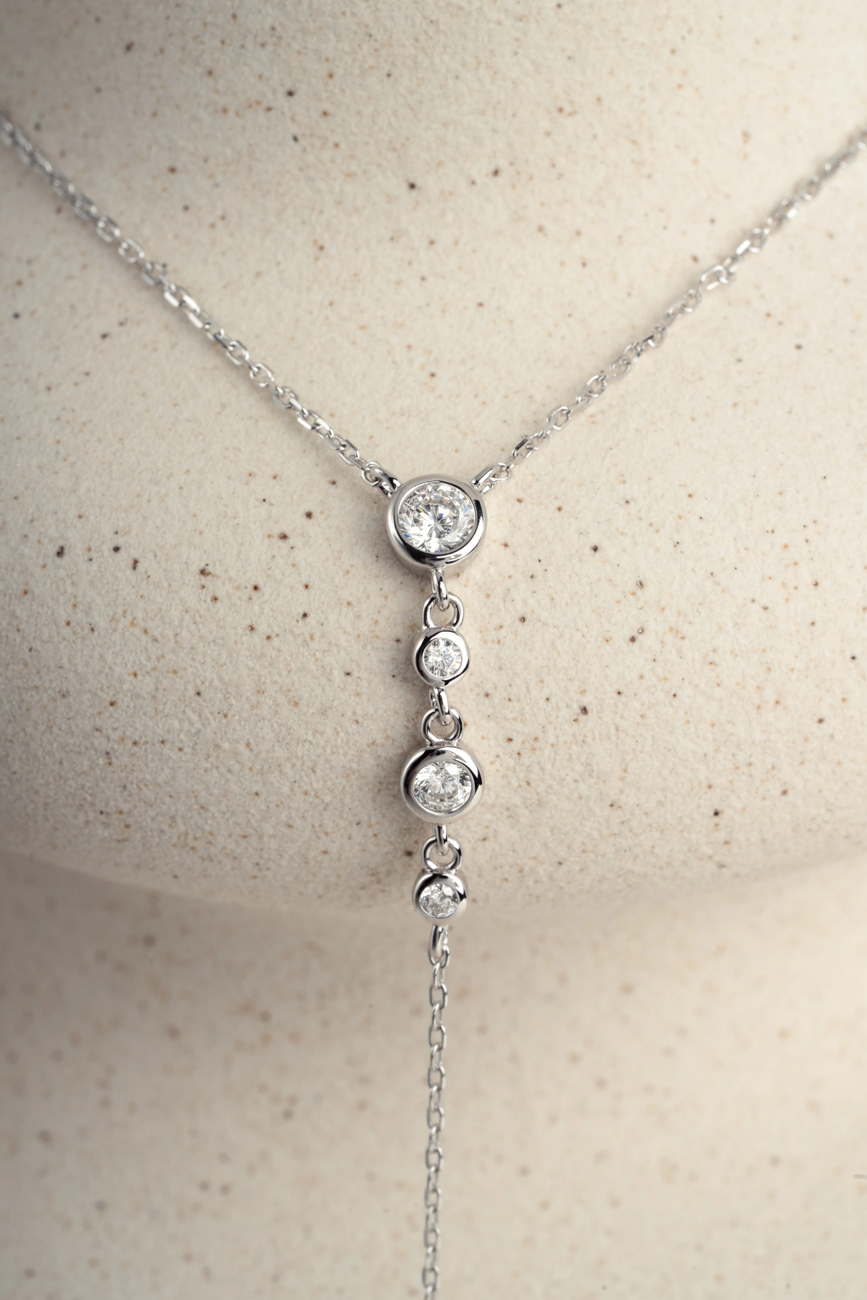 Bezel Lariat Necklace - Image 6