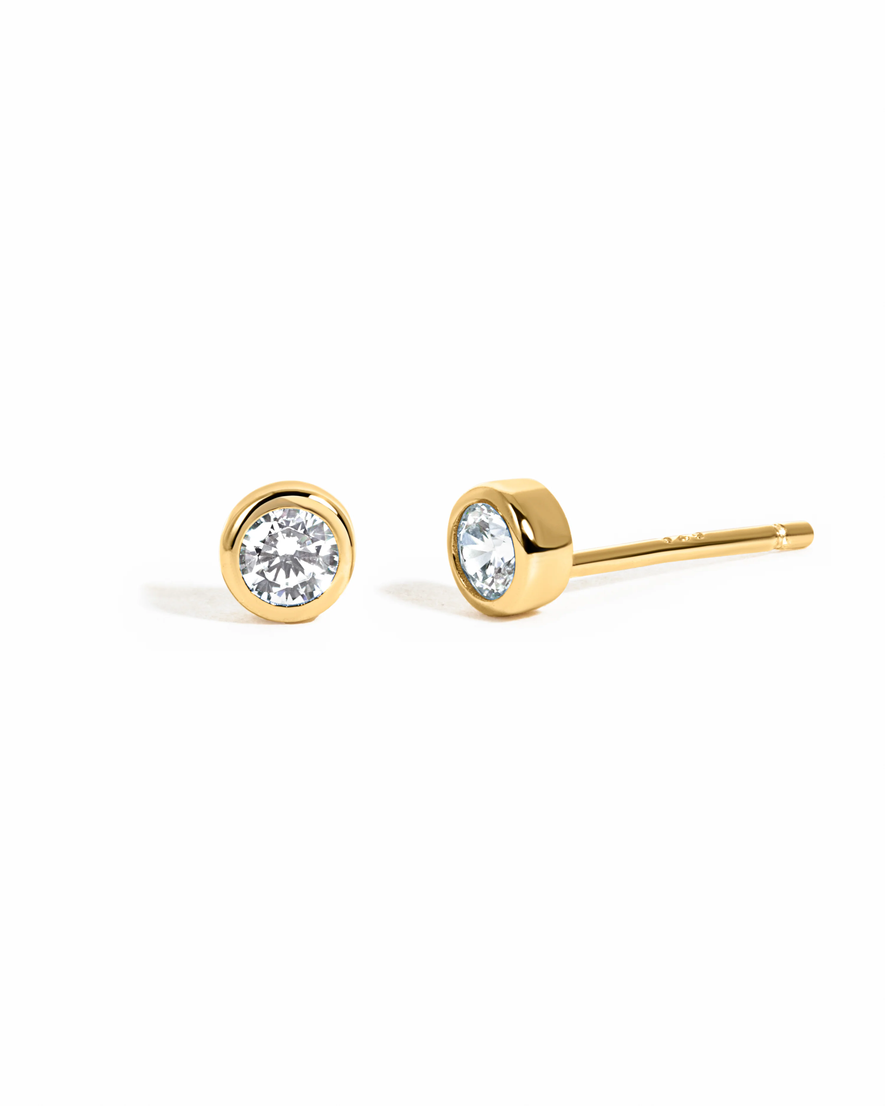 Bezel Stud Earrings