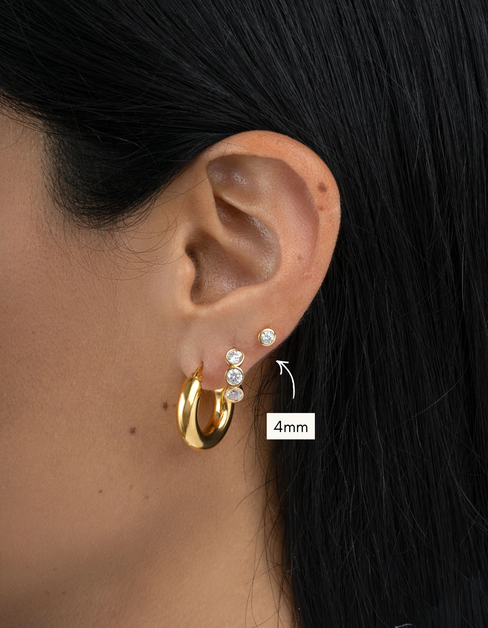 Bezel Stud Earrings - Image 10