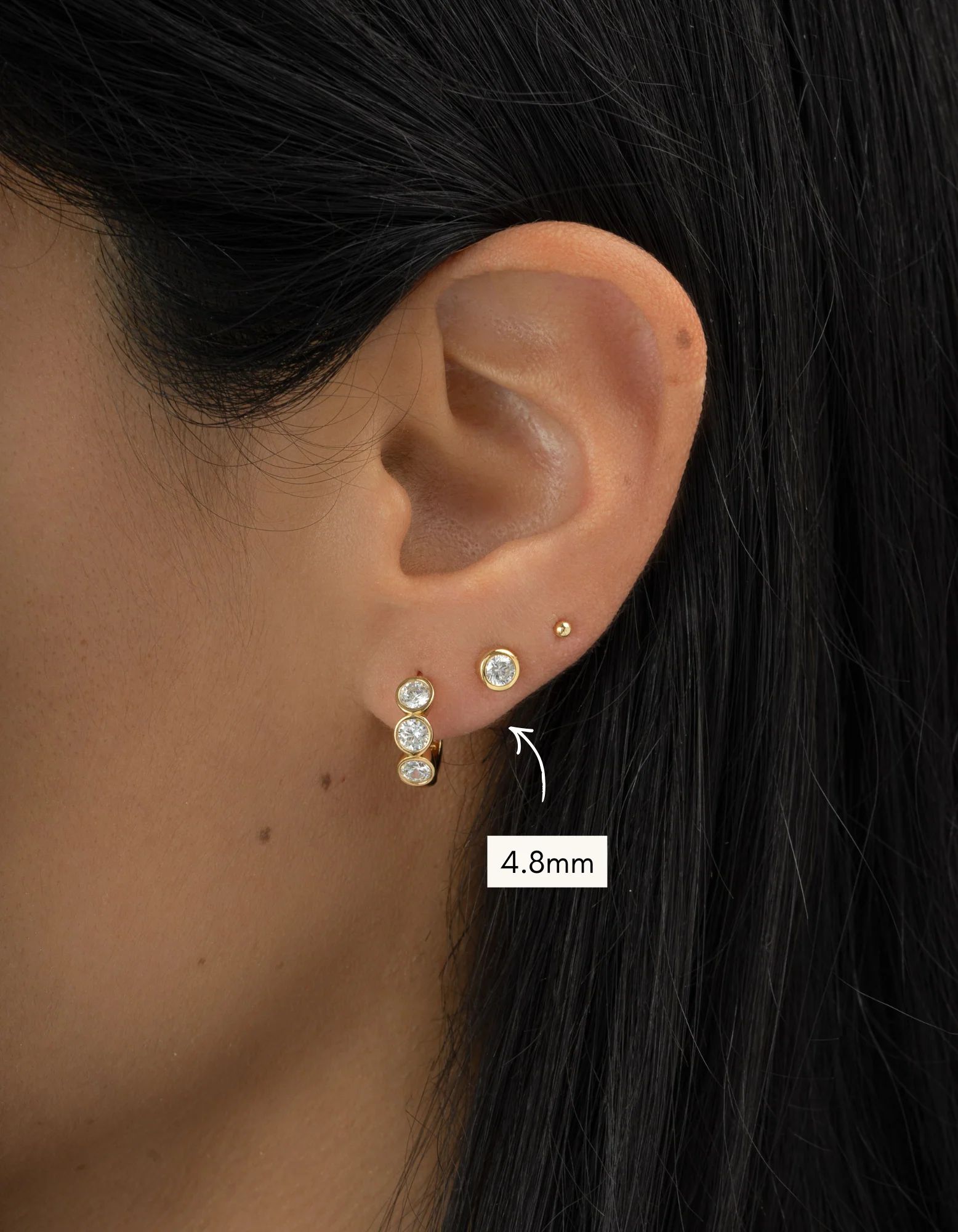 Bezel Stud Earrings - Image 11