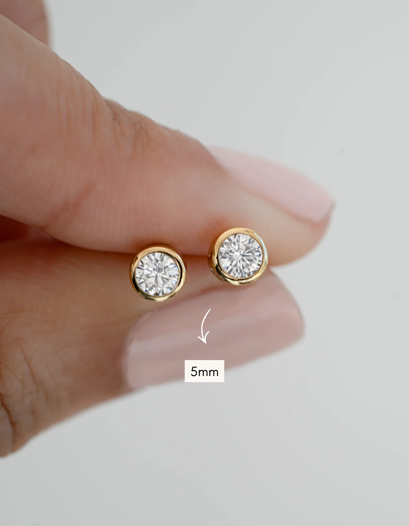 Bezel Stud Earrings - Image 5
