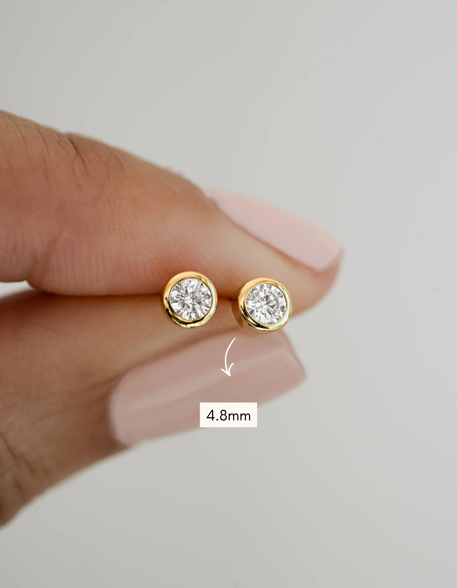 Bezel Stud Earrings - Image 6
