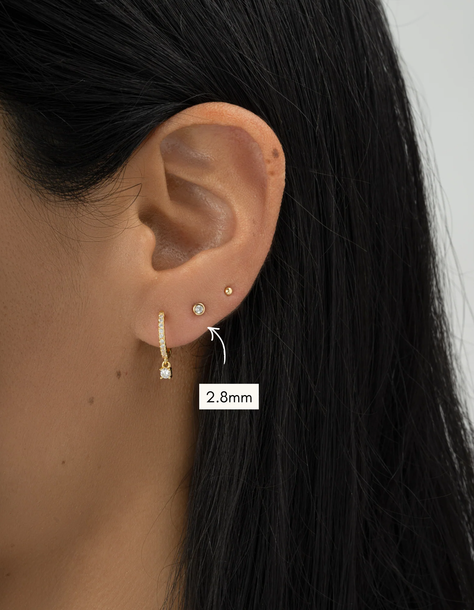 Bezel Stud Earrings - Image 7