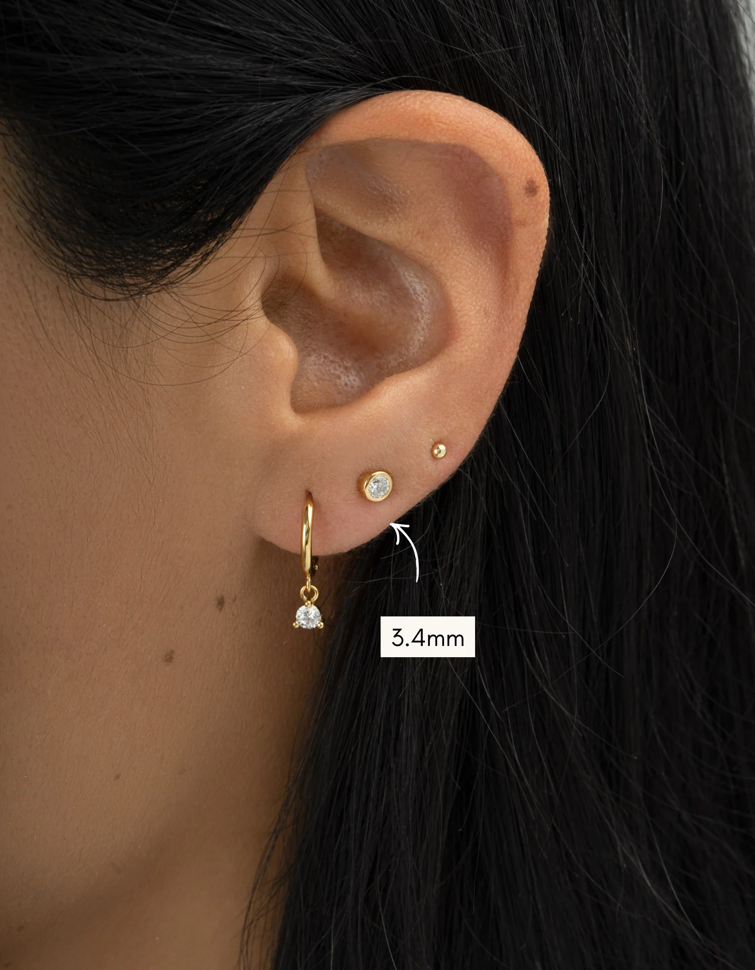 Bezel Stud Earrings - Image 8