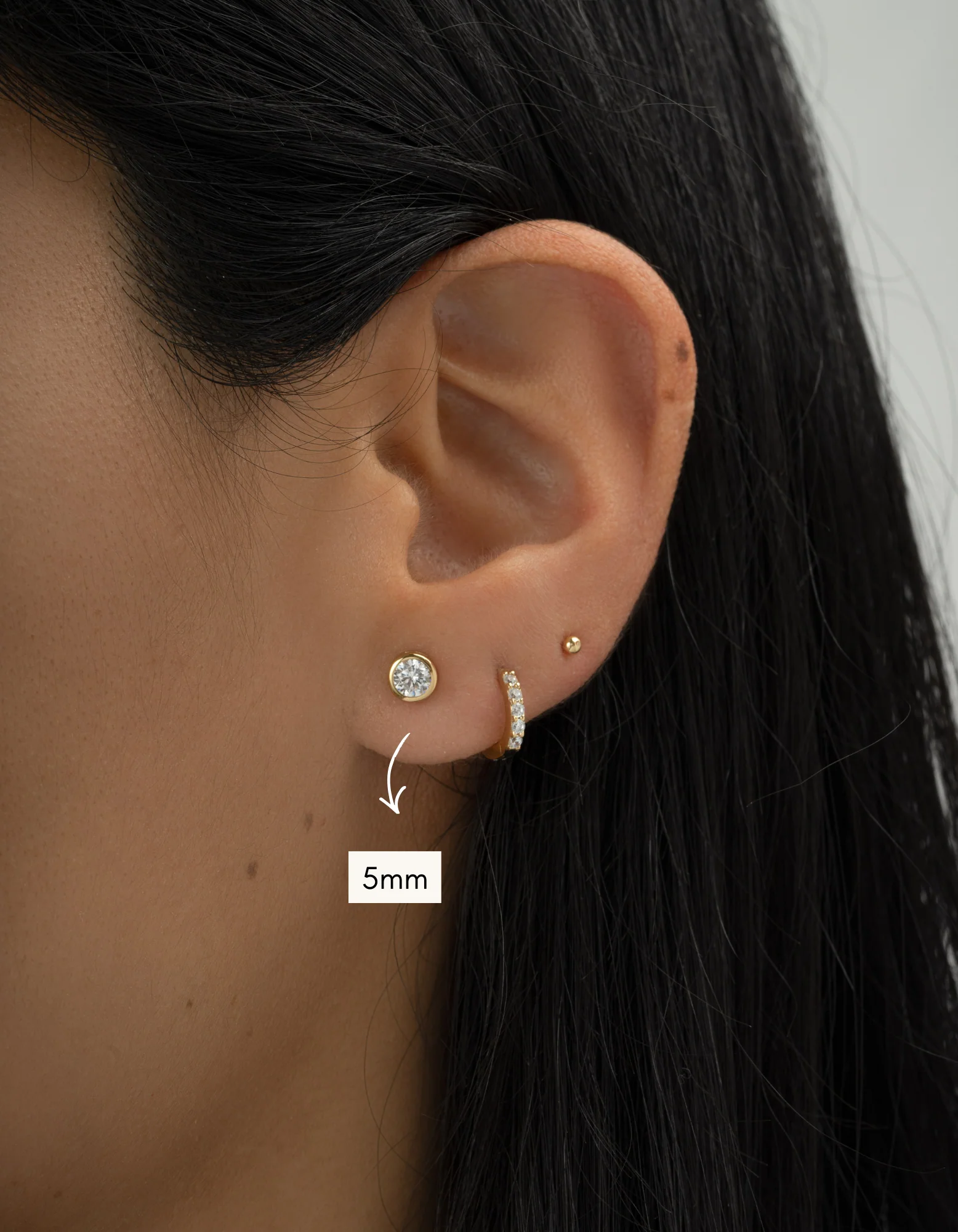 Bezel Stud Earrings - Image 9