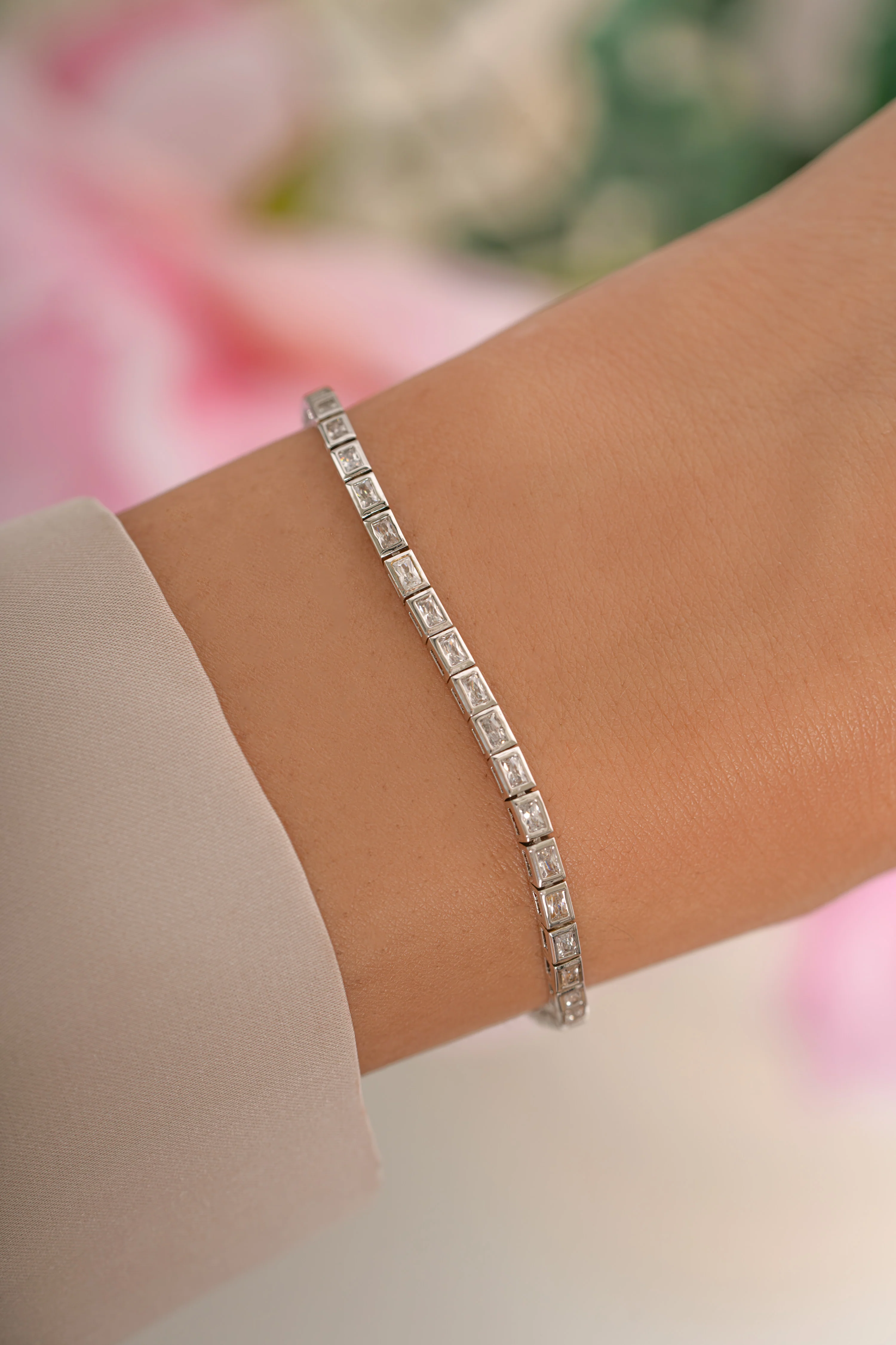 Bezeled Baguette Tennis Bracelet - Image 4