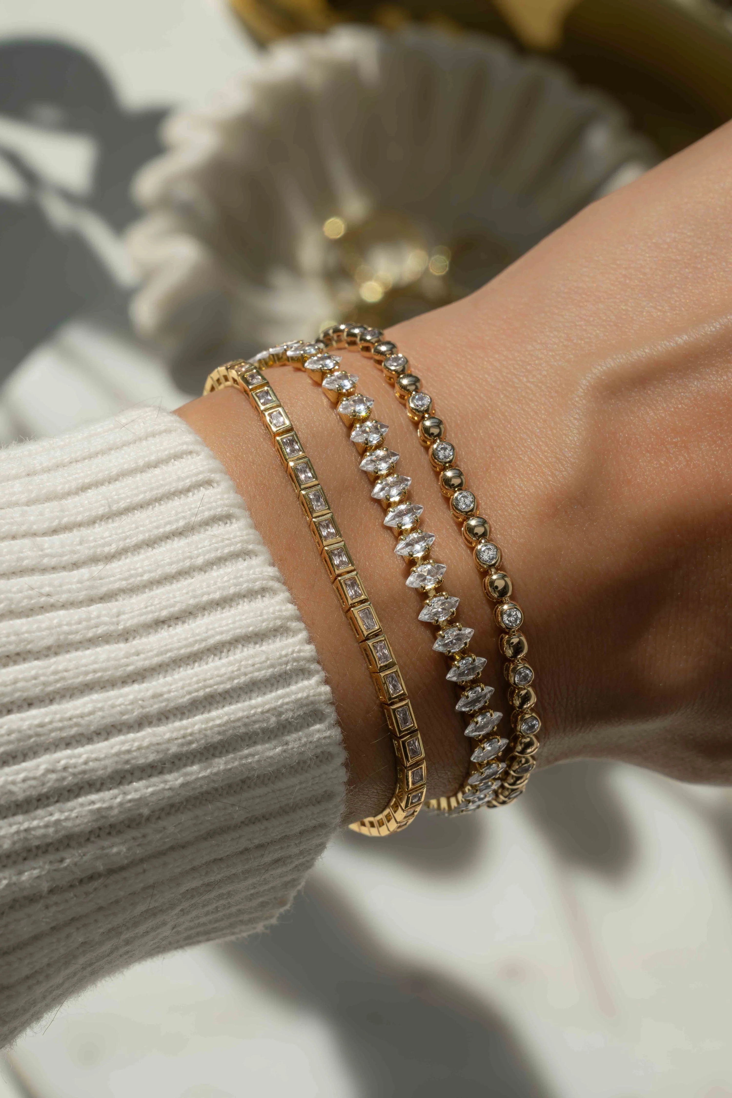 Bezeled Baguette Tennis Bracelet - Image 7