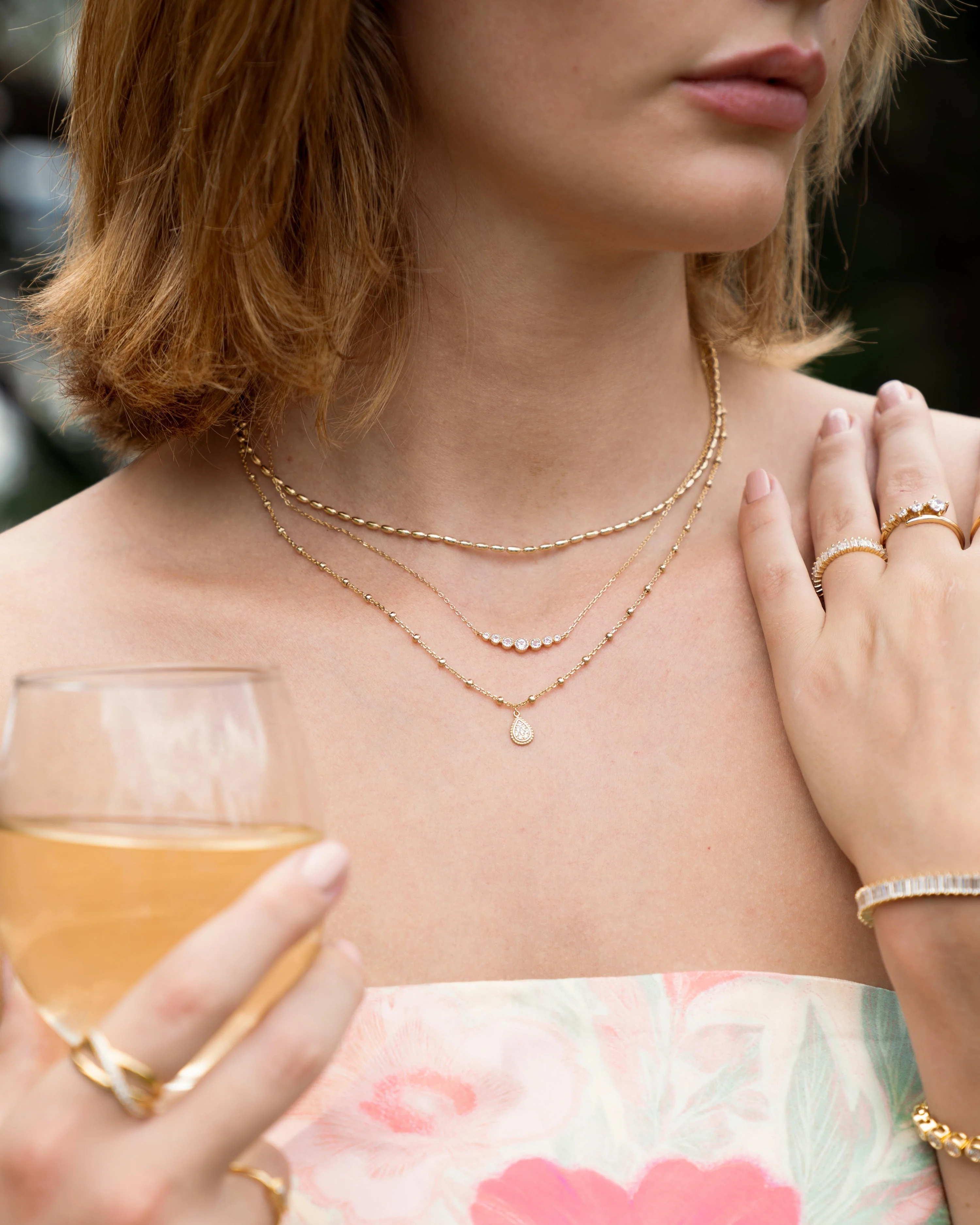 Bezeled Gradient Bar Necklace - Image 6