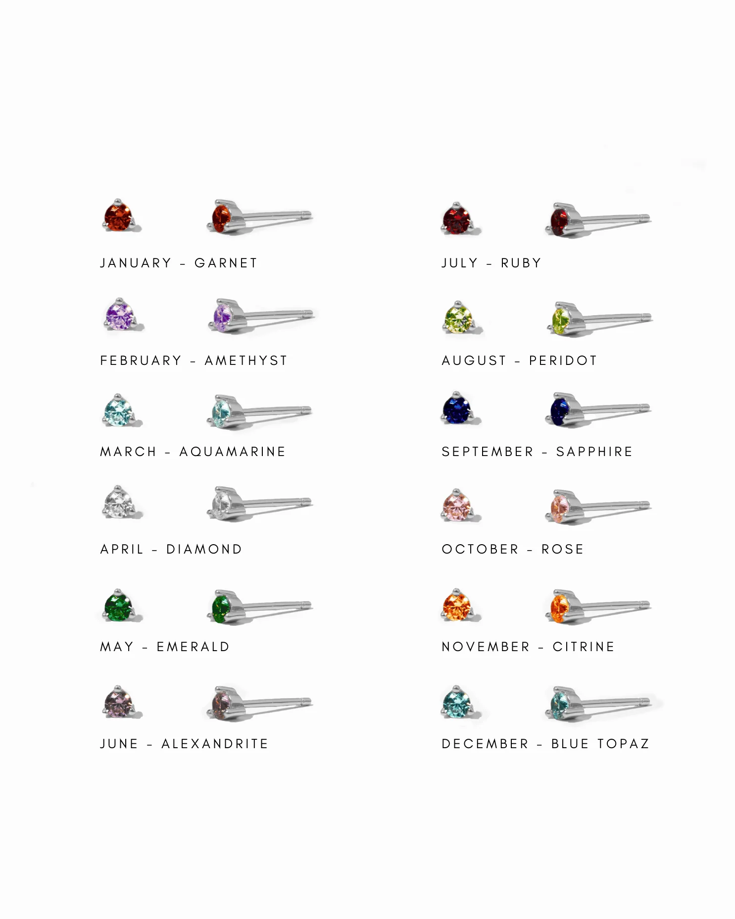 Birthstone Stud Earrings - Image 10