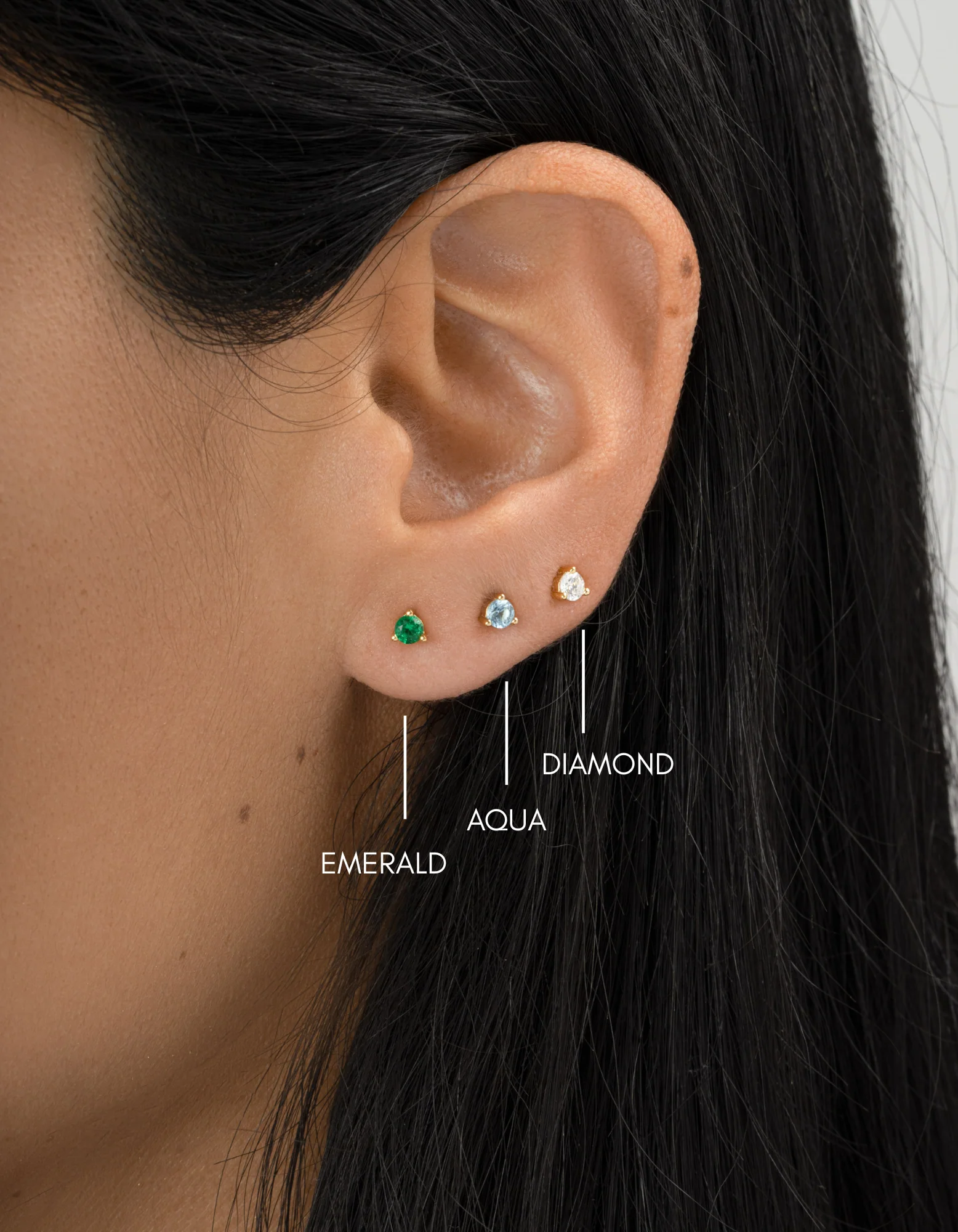Birthstone Stud Earrings - Image 2
