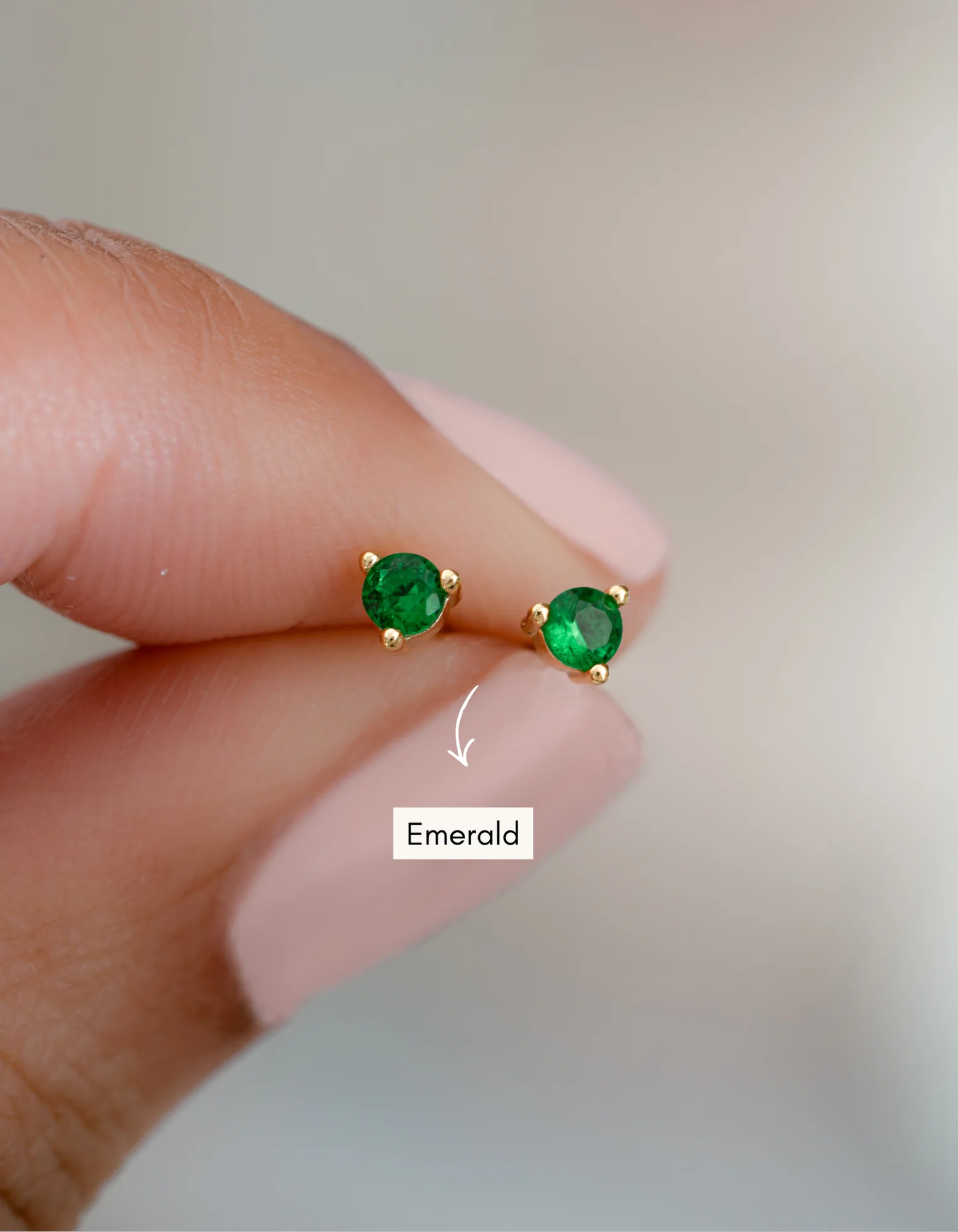 Birthstone Stud Earrings - Image 9