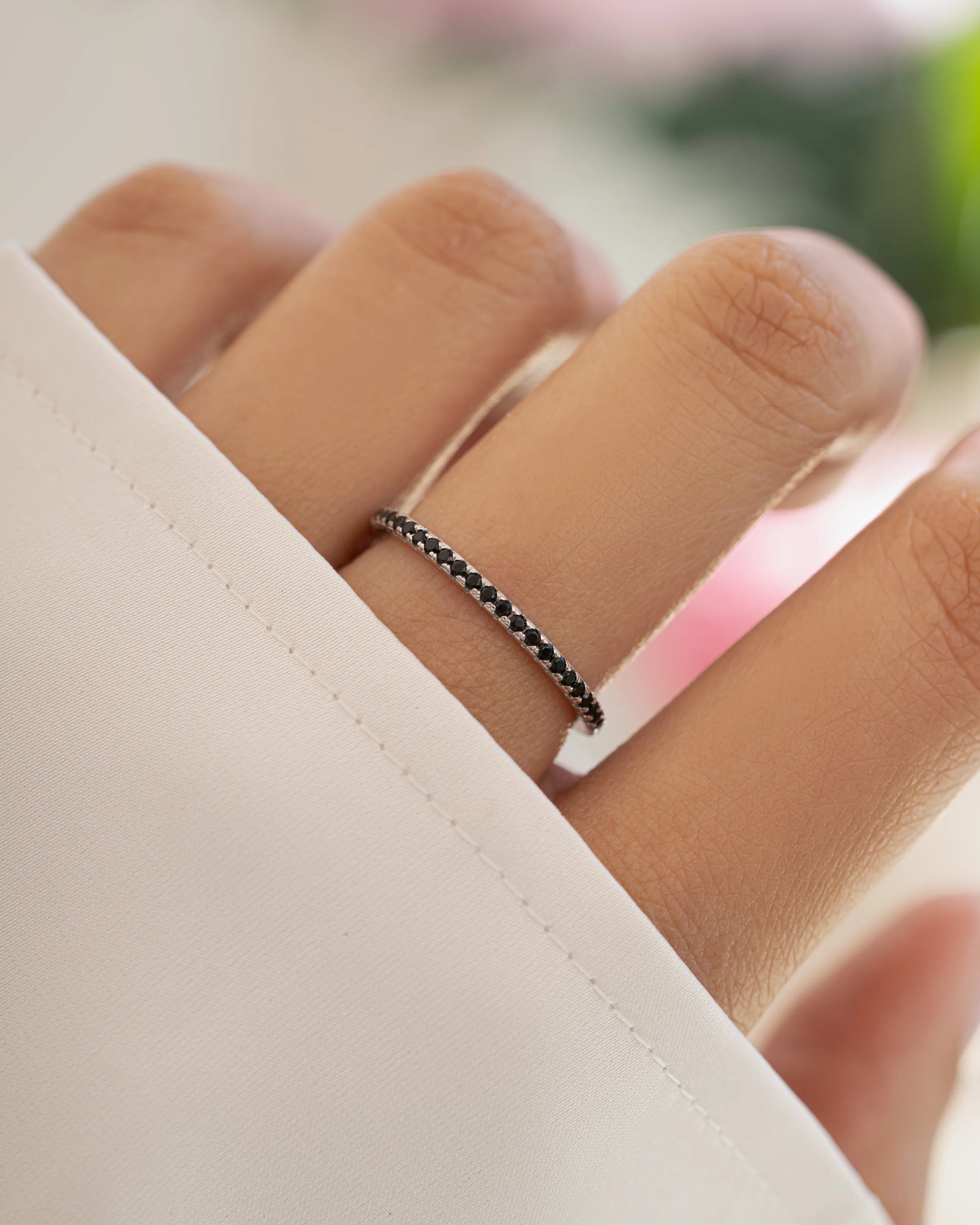 Black CZ Eternity Ring - Image 4