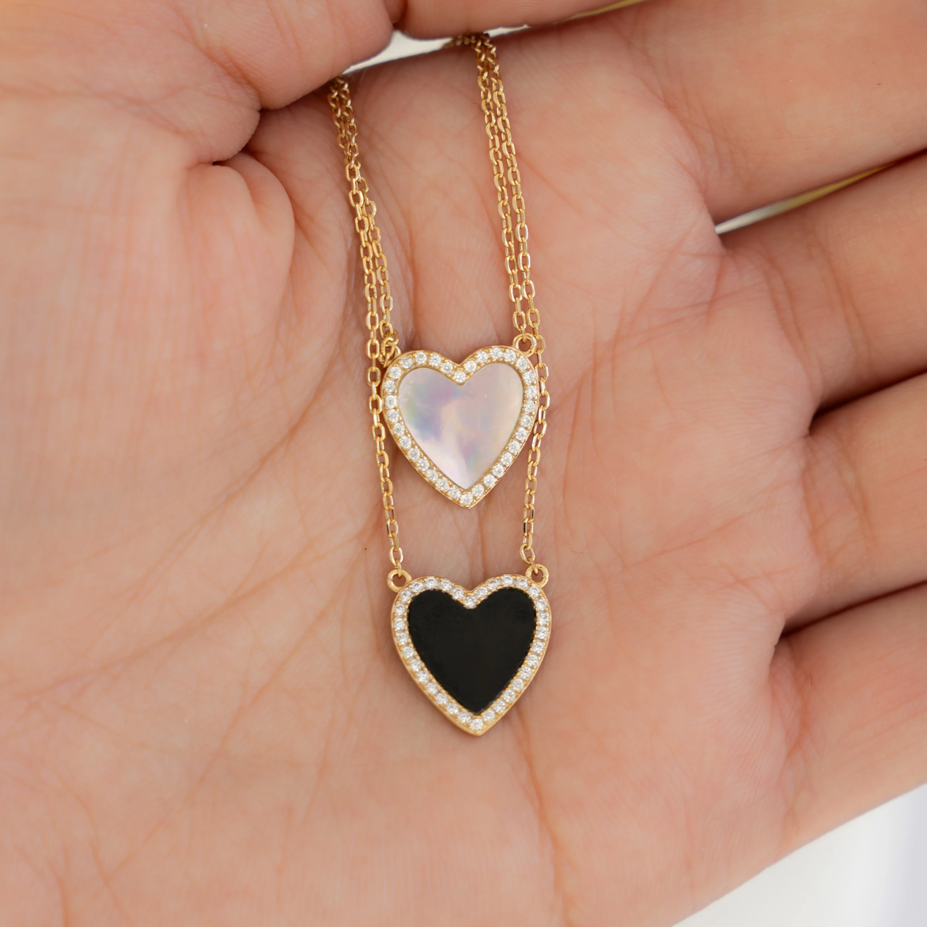Mother of Pearl Heart Necklace - Image 3