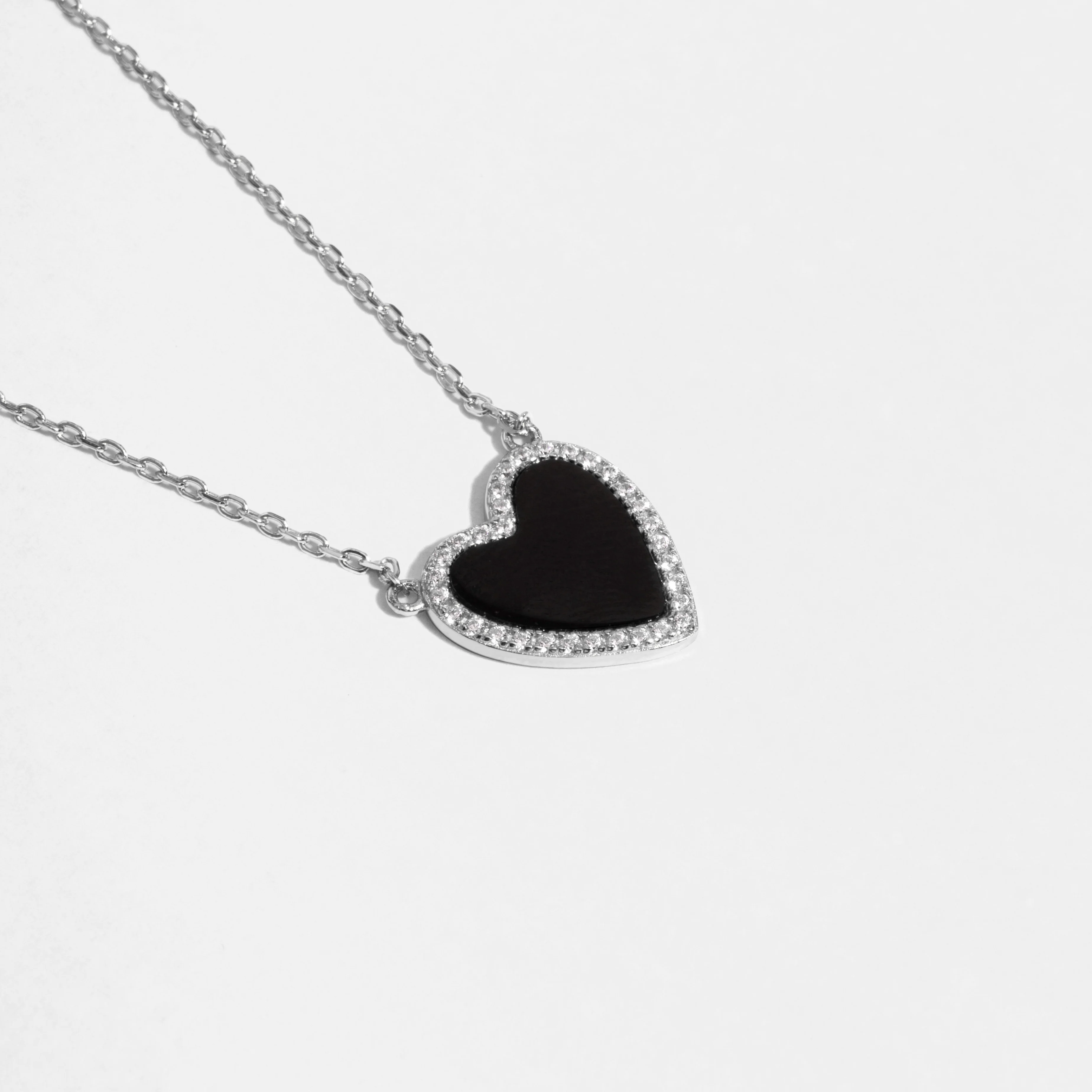 Black Onyx Heart Necklace - Image 5