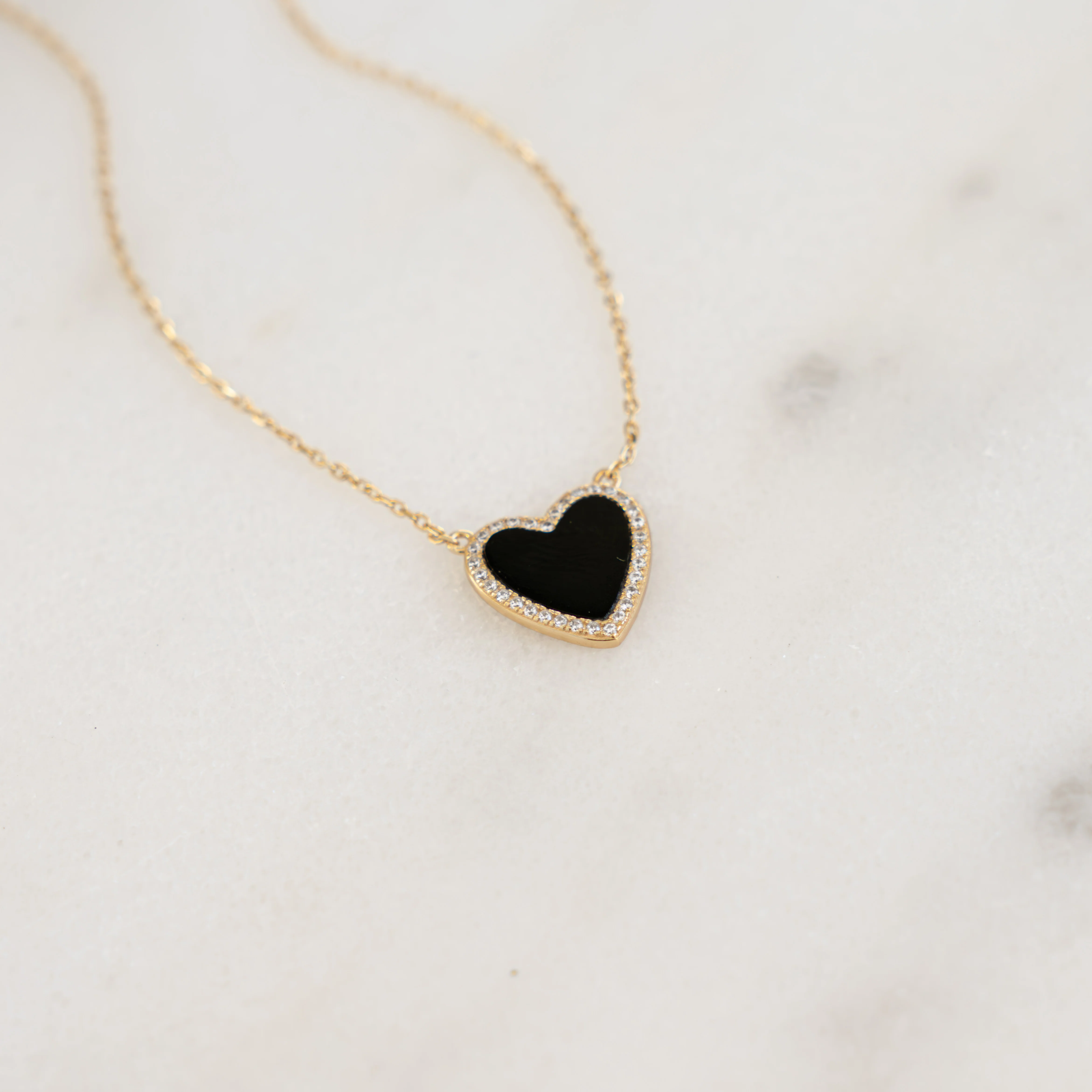 Black Onyx Heart Necklace - Image 6